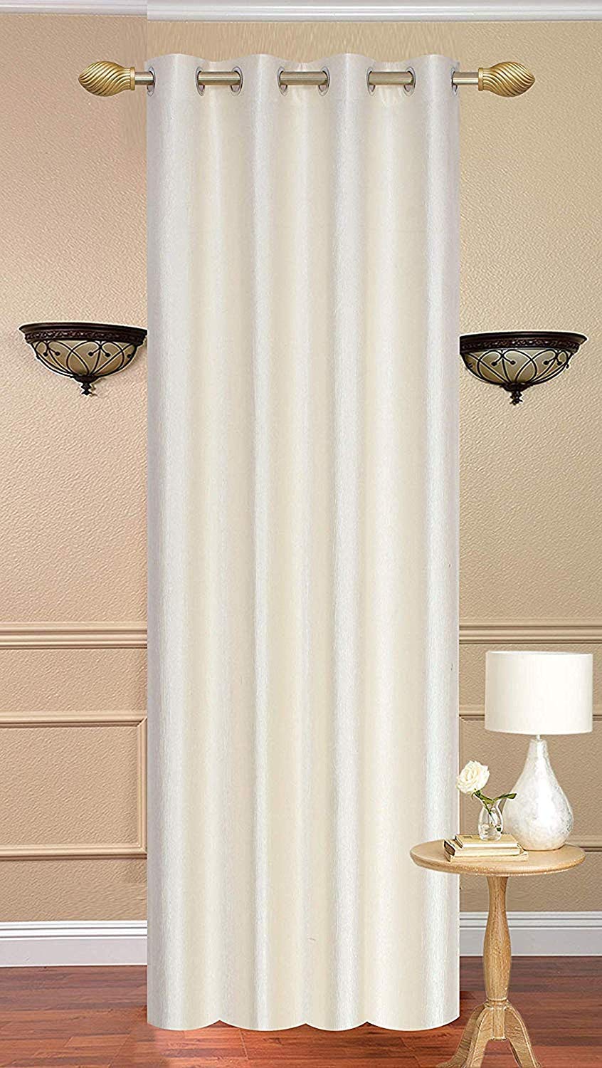 Parda Sansar Polyester Eyelet Single Piece Window Curtain - 5 Feet, White