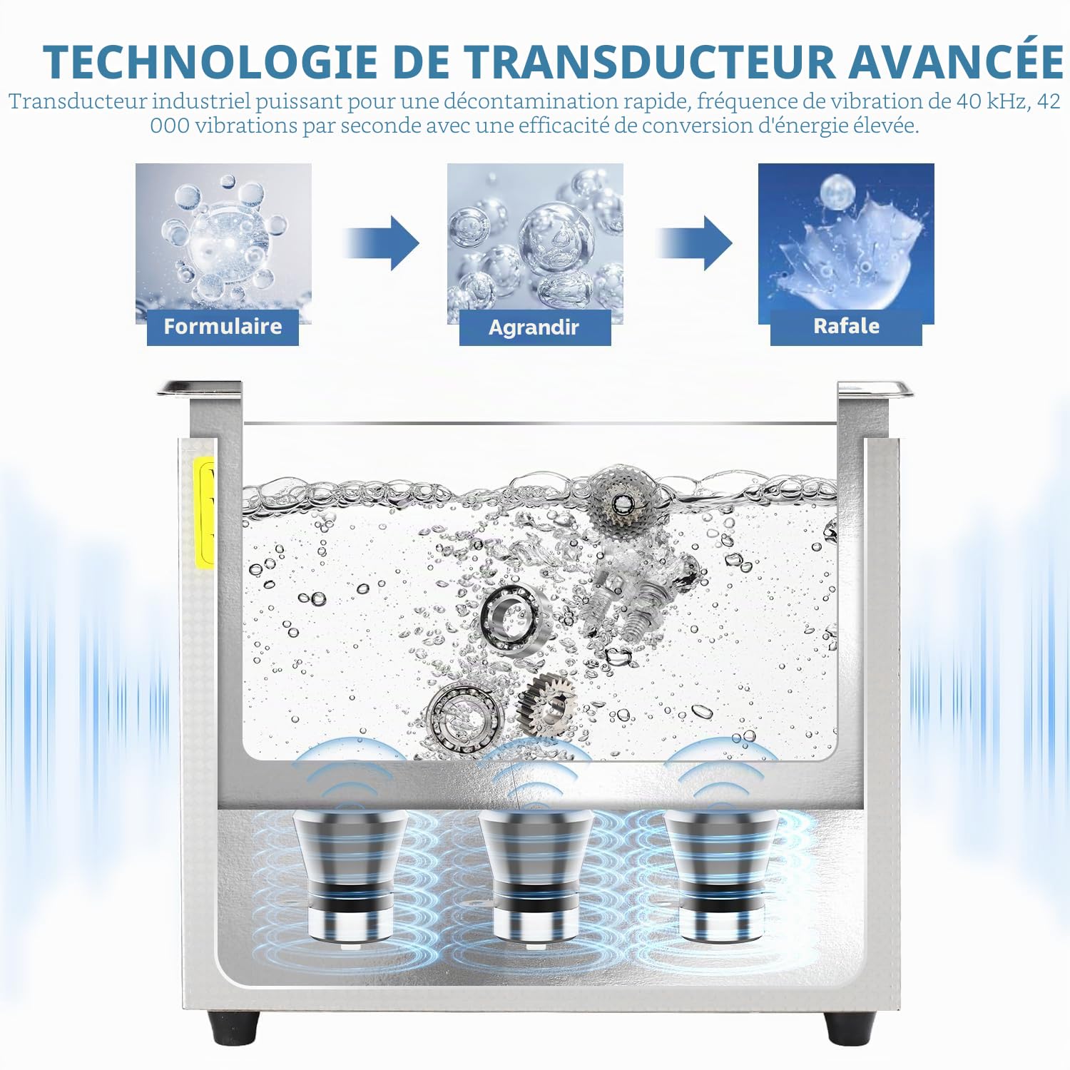 KECOOLKE Nettoyeur A Ultrasons Professionel 3 L,Puissance 120W Chauffage 150W,Inox Ultrasonic Cleaner chauffage à 80 Degrés pour les bijoux,les lab,les équipements Outils et industriels