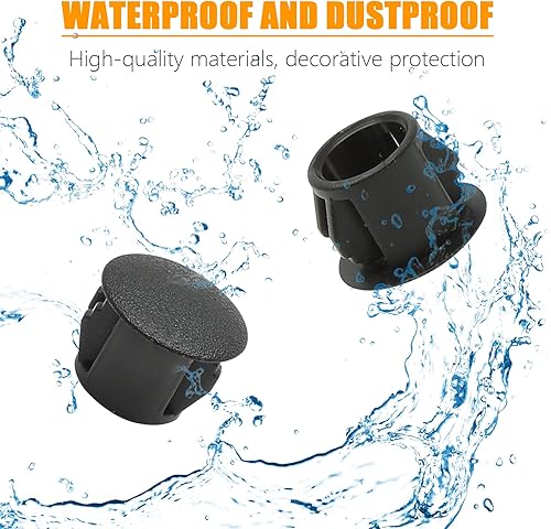 Vista 17 de 100 tapones de agujero blancos de 0.19 pulgadas, de plástico, tipo empotrado, a presión, tubo de orificio de bloqueo, postes de esgrima