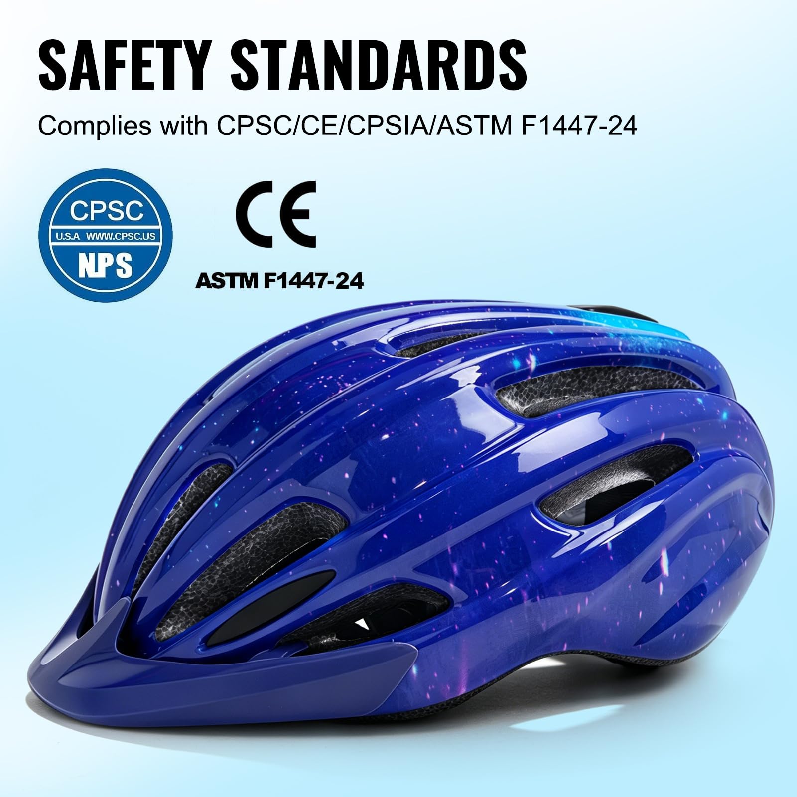 Casque de vélo pour Enfants avec lumière et visière pour garçons et Filles, Casque de vélo pour Enfants (50-57 cm)