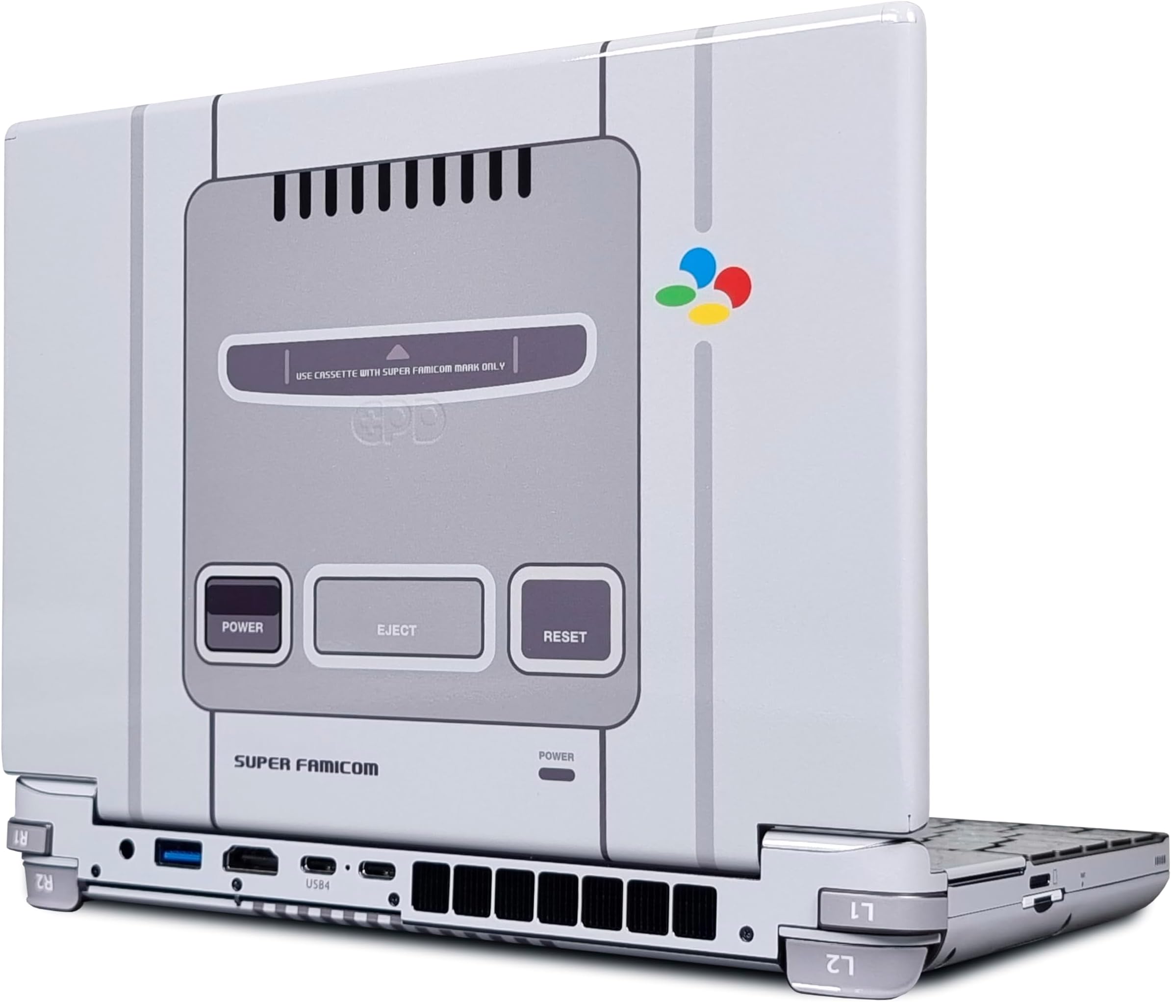 GPD Win Max 2 Matte Skin, Super Famicom Edition, Full Wrapping Vinyl Skin for GPD Win Max 2, Compatible with 2022, 2023, 2024, 2025 Versions (Designed by POP SKIN)