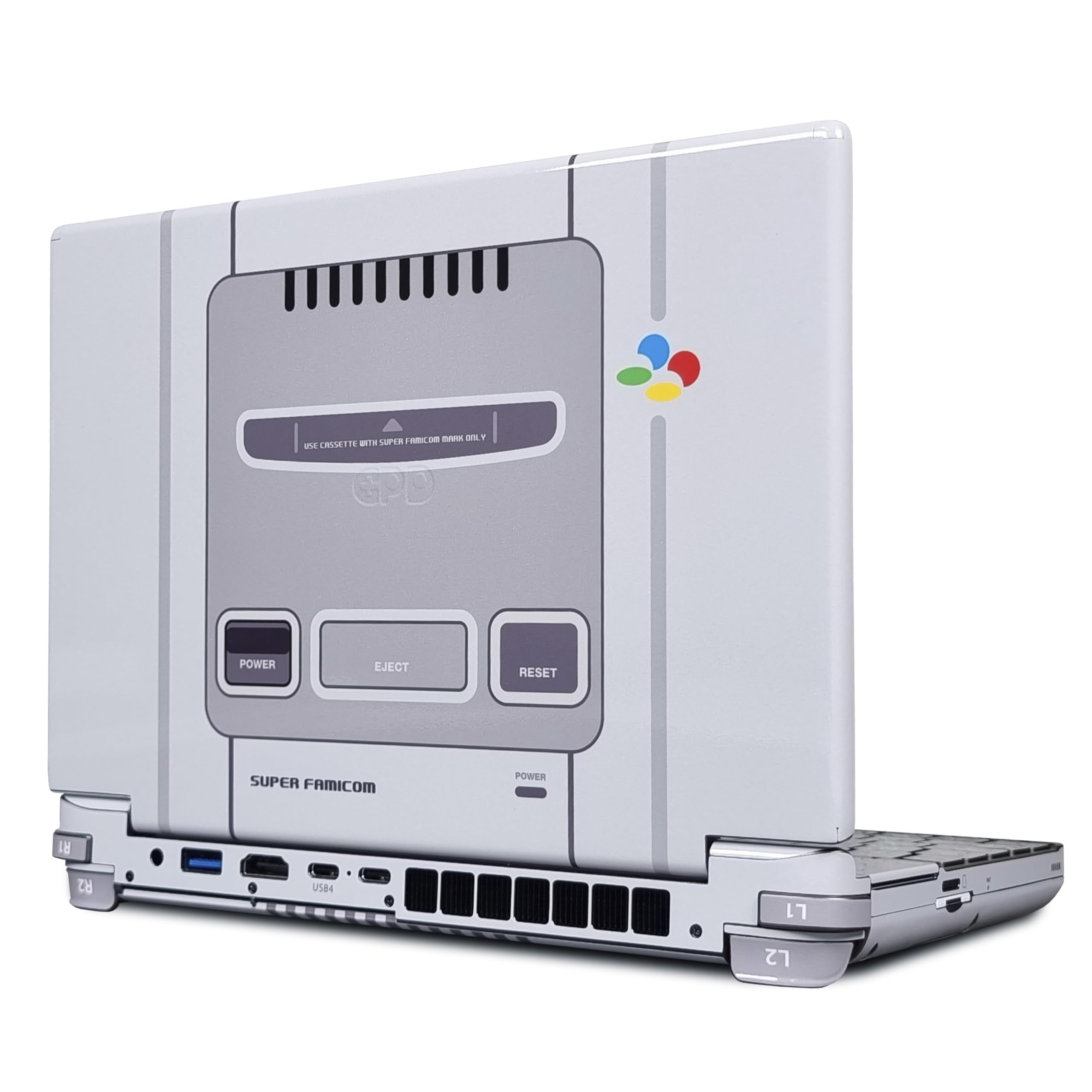 GPD Win Max 2 matte skin, Super Famicom edition, Full wrapping vinyl skin for GPD Win Max 2, Compatible with 2022, 2023, 2024, 2025 versions (Designed by POP SKIN)