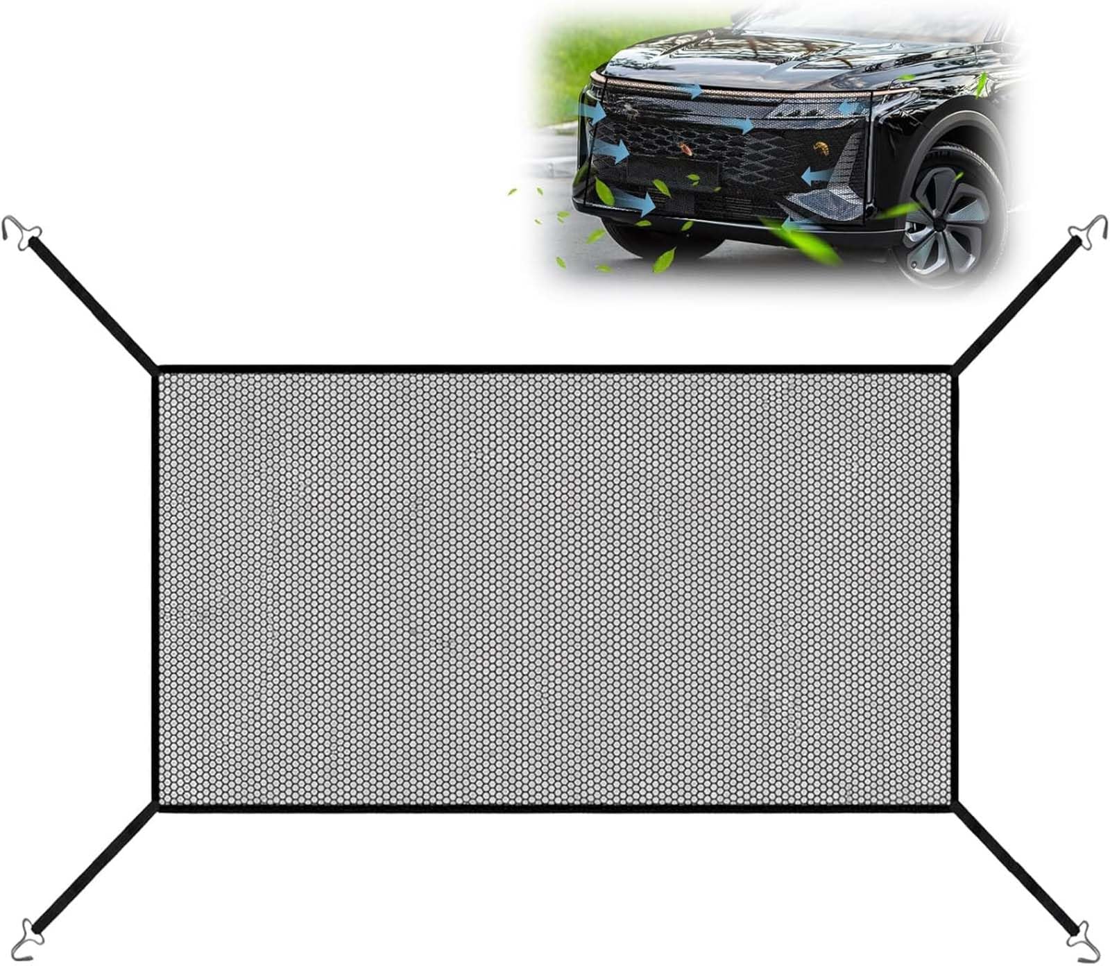 JINGMU Car Engine Hood Net for MG HS ZST ZS MG3 MG5 MG6 MG7 GT GS Hector EZS, Foldable Car Grille Protection Net, Engine Radiator Tank Protector Prevent Stones Dirt and Leaves Dustproof