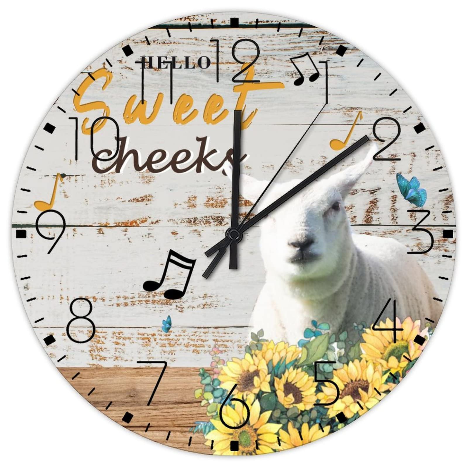 Horloge murale ronde en bois lisible des deux côtés pour grands espaces