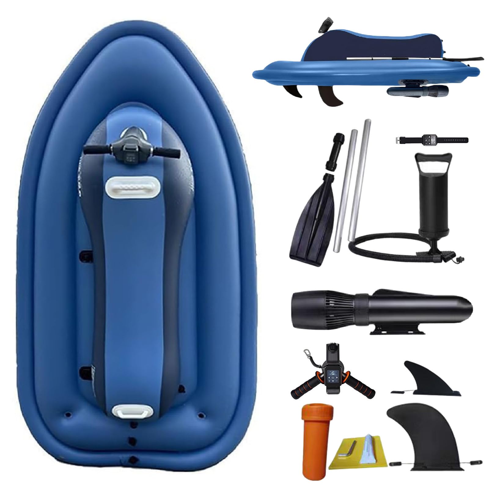 SENJINGHUA 500W/700W Electric Underwater Scooter, 40m Diving with Snorkel, 10000/16000mAh Brushless Motor, 130/160 mins Water Scooter for Swimming Pool,500W16A