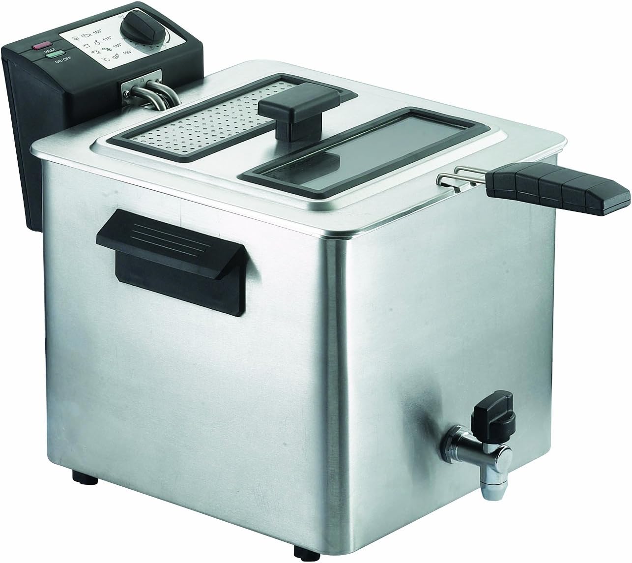 RGV Fry Type Friggitrice Elettrica con Rubinetto Scarico Olio, 8 Litri, 3000 watt RGV Fry Type Friggitrice Elettrica con Rubinetto Scarico Olio, 8 Litri, 3000 watt