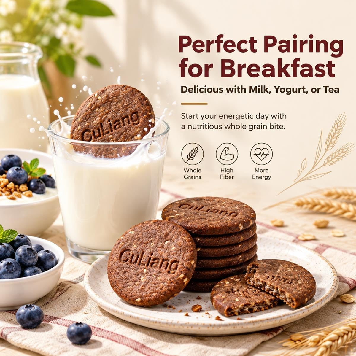 Galletas De Cereales Integral Sin Sacarosa Crujientes Caja De 162g