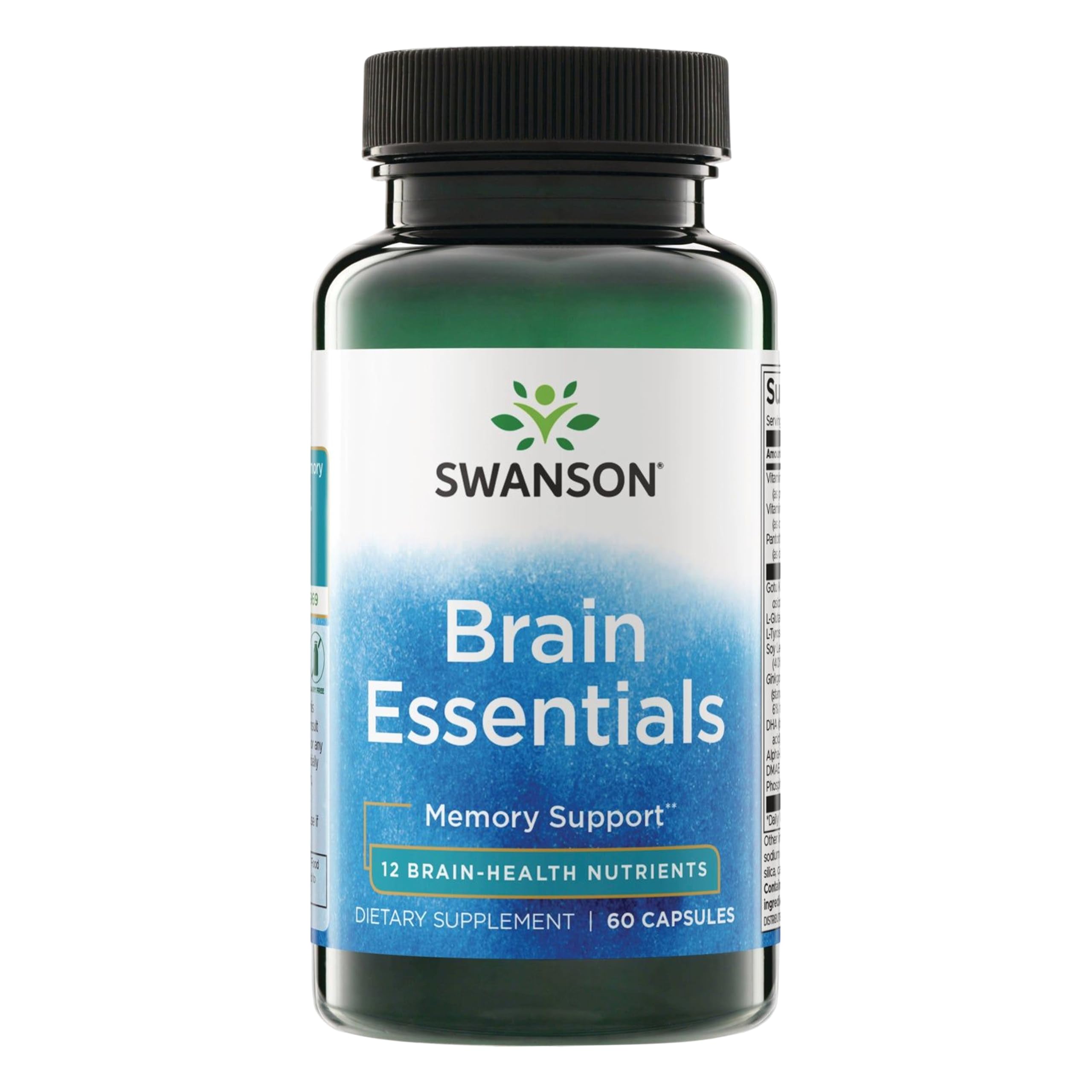 Swanson Brain Essentials, Memory Support, 60 Veg Capsules