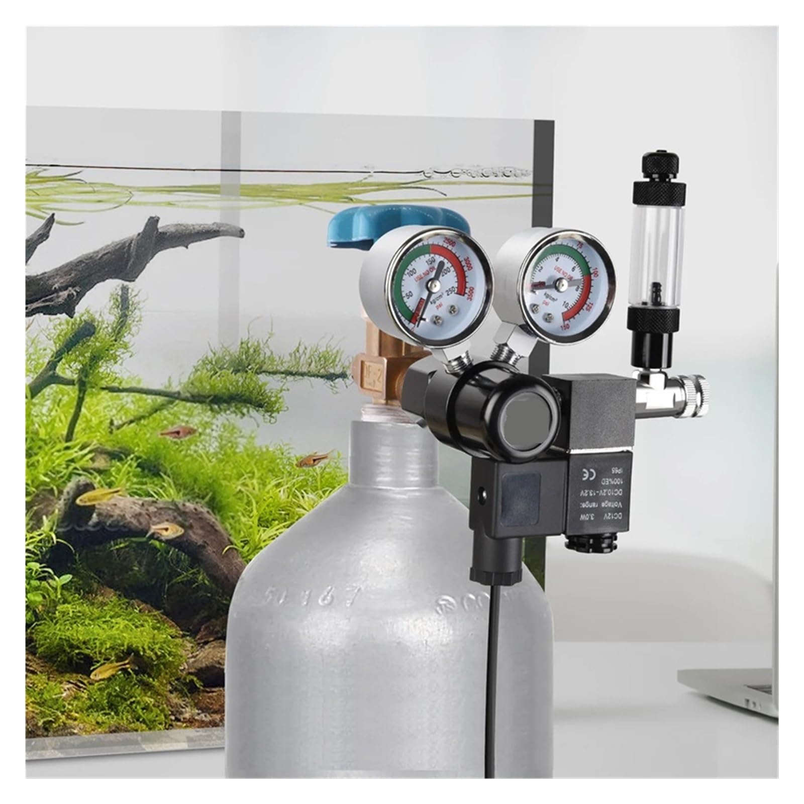 Regulador de Co2 Calibre Grande una Sola Etapa, Accesorios for Acuario, pecera, Cilindro, Tanque, Contador Burbujas, Reductor dióxido Carbono Fis(W218)