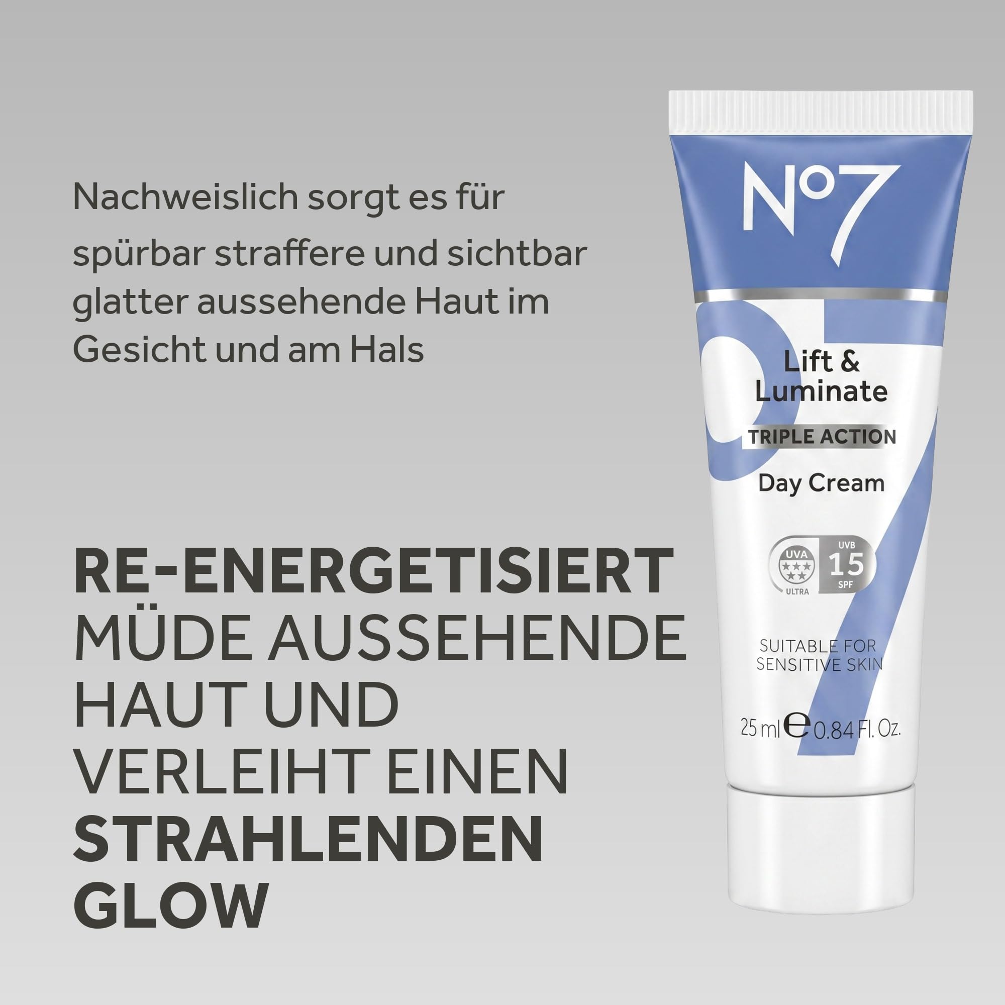 No7 Lift & Luminate Anti-Aging Geschenkset - Hautpflege, 5-teilig | Gesichtsserum 30 ml, Tagescreme 25 ml, Nachtcreme 25 ml, Augencreme 15 ml, Retinol 10 ml, wirkt gegen Falten