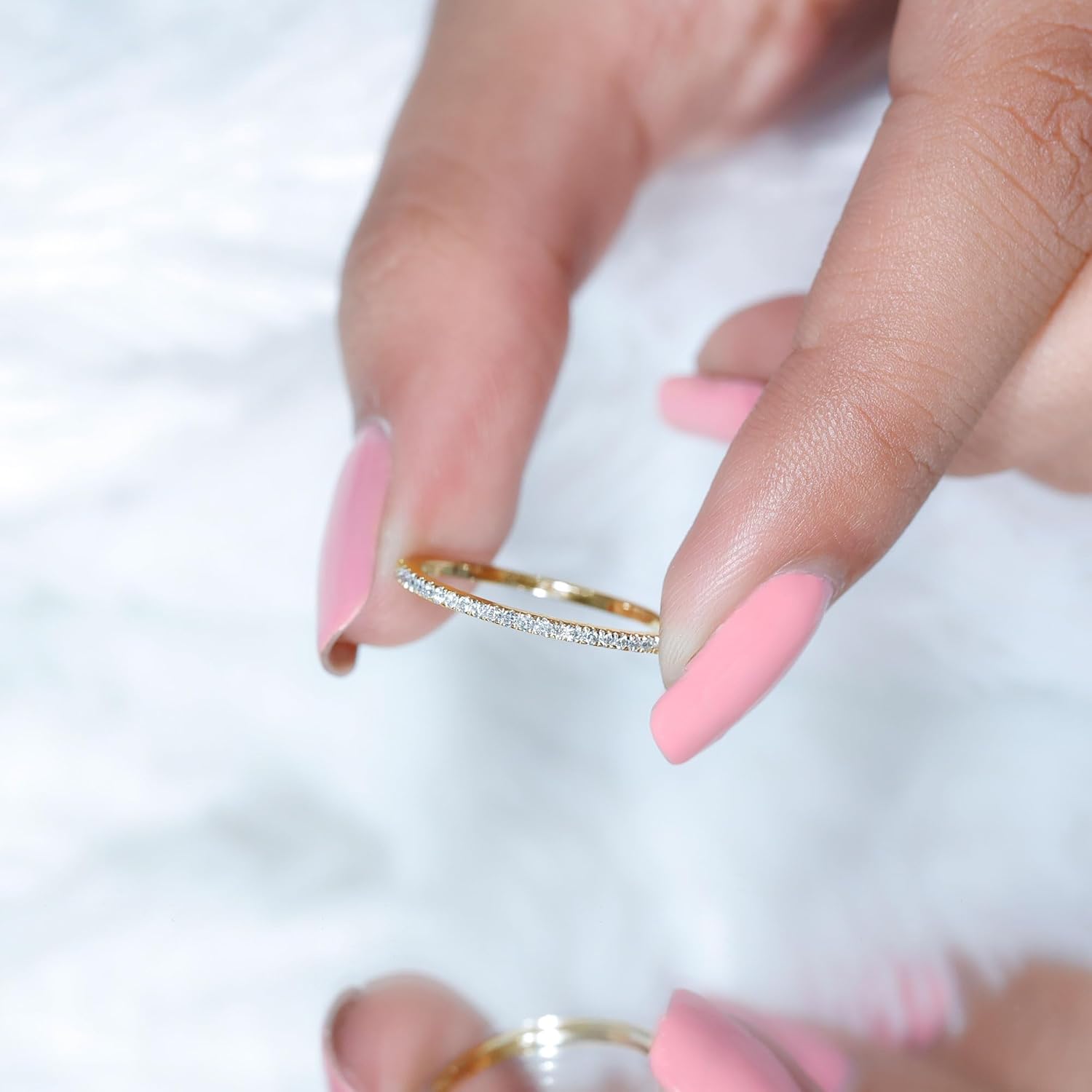 Certified Lab Grown Diamond Wedding Ring For Women, Ef-Vs Quality, Diamond Stackable Band (Ideal For Gift)