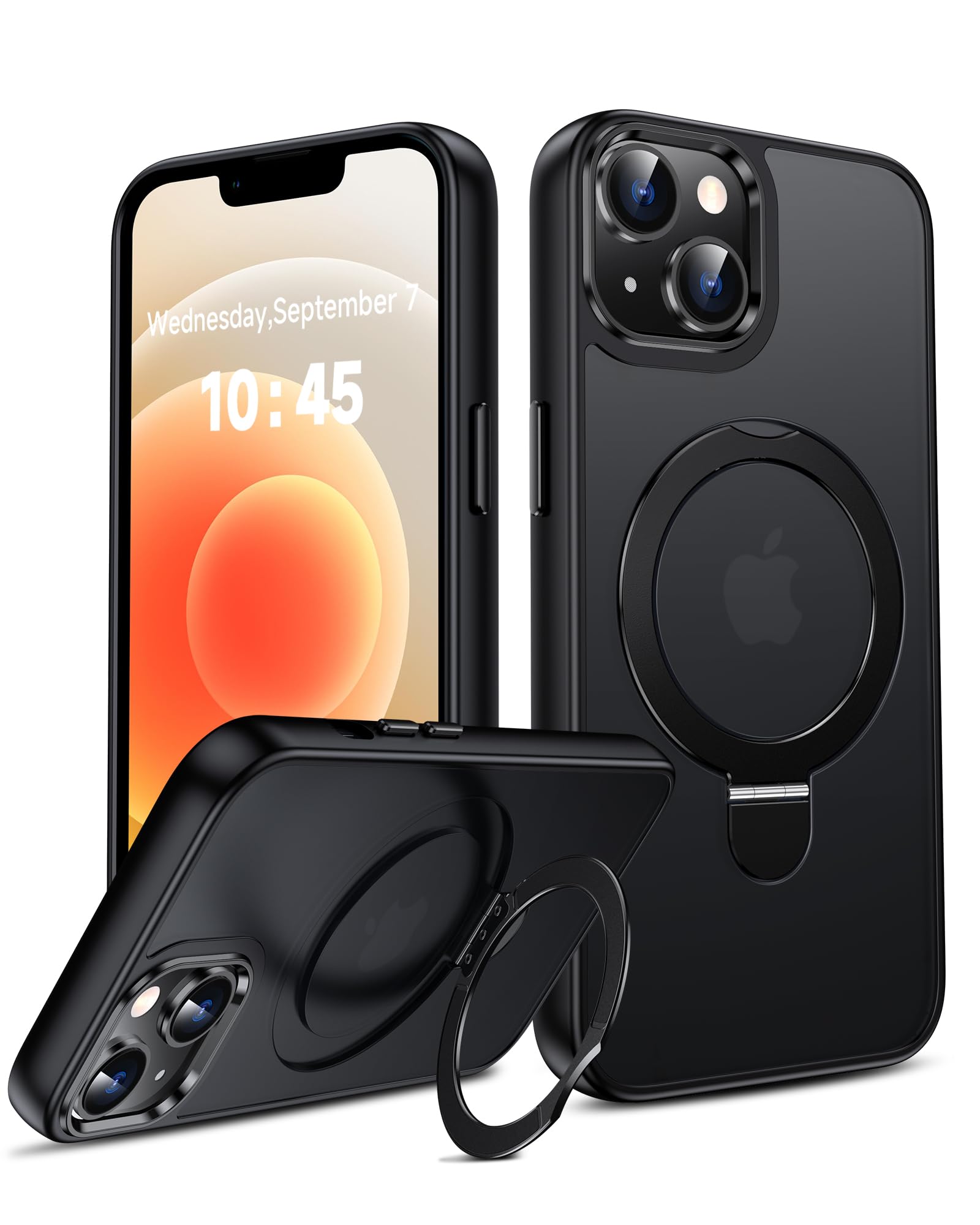 LeYi for iPhone-13 Case/i Phone-14 Cases with Stand for MagSafe Black