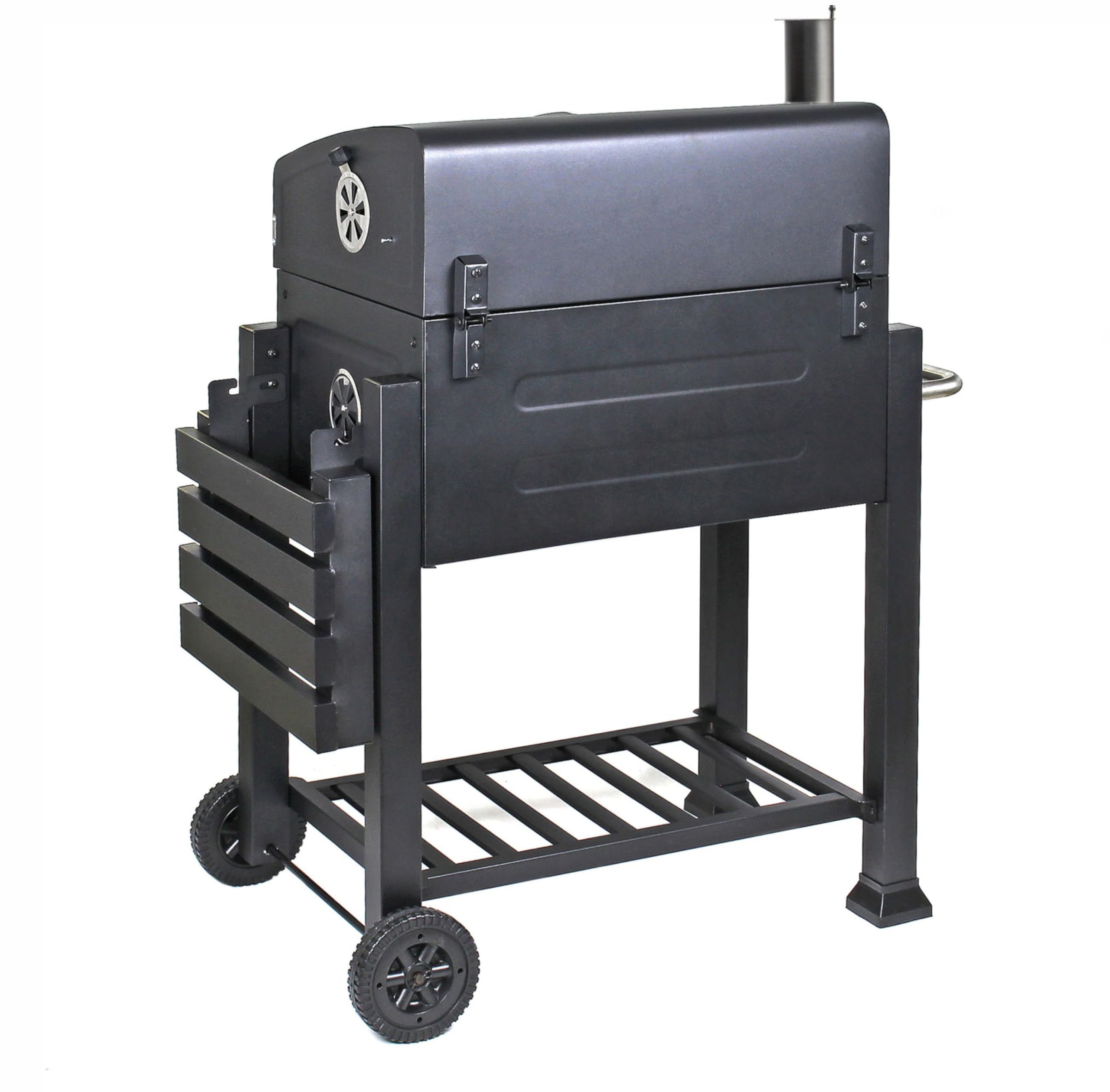 Meridiana Barbecue a Carbonella XXL con Coperchio e Termometro, Griglia in Acciaio Inox