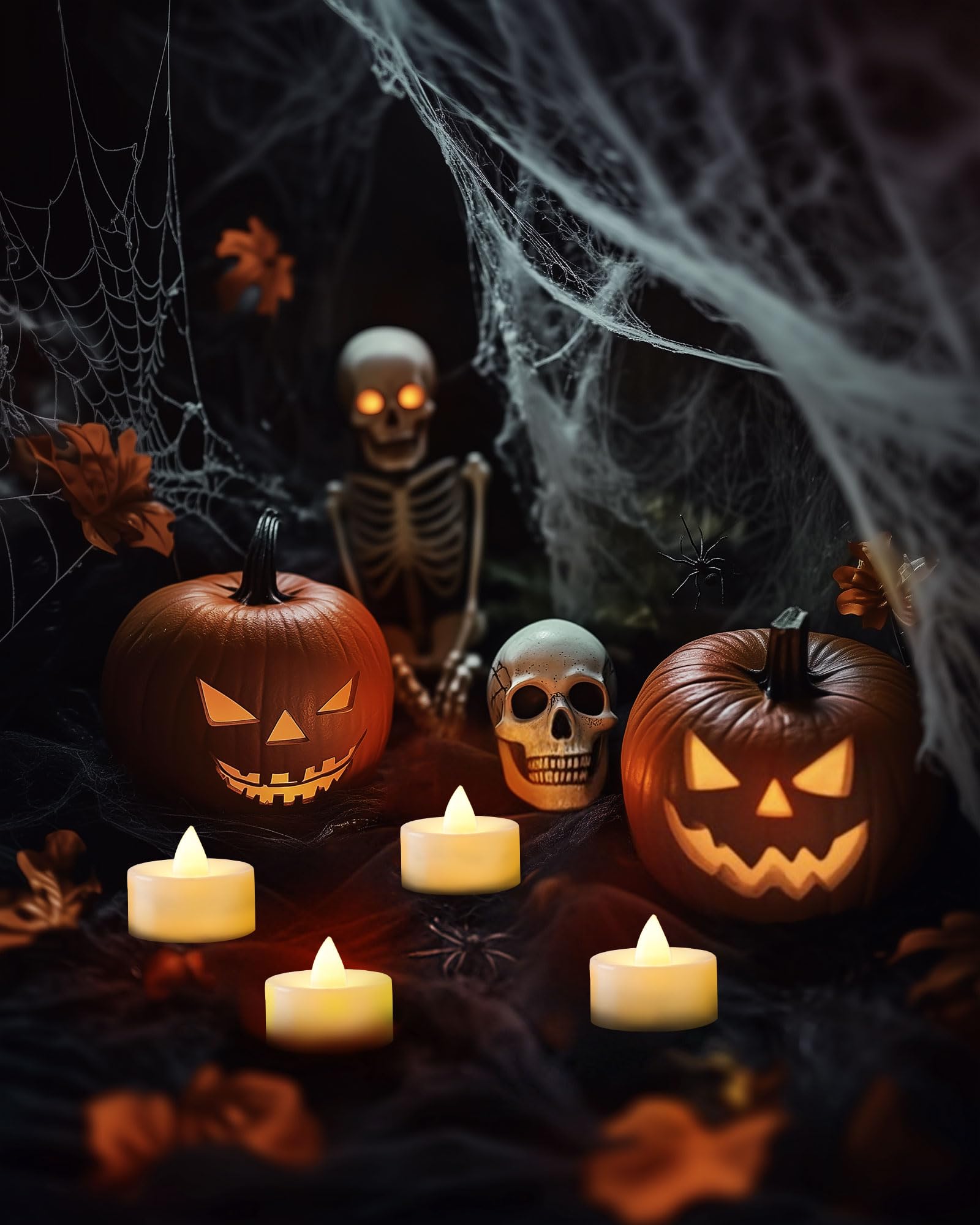 Raycare Paquete de 100 velas de té LED blancas, velas sin llama, funcionan con pilas, velas eléctricas falsas de más de 100 horas para votiva, Halloween, Navidad, decoración del hogar, boda, centro de