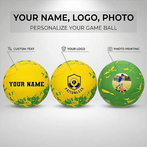 Miniatura 3 de Balón de fútbol personalizado  Nombre, foto, número o logotipo  Pelota de partido y entrenamiento de tamaño oficial 5  Pelota de regalo de cuero