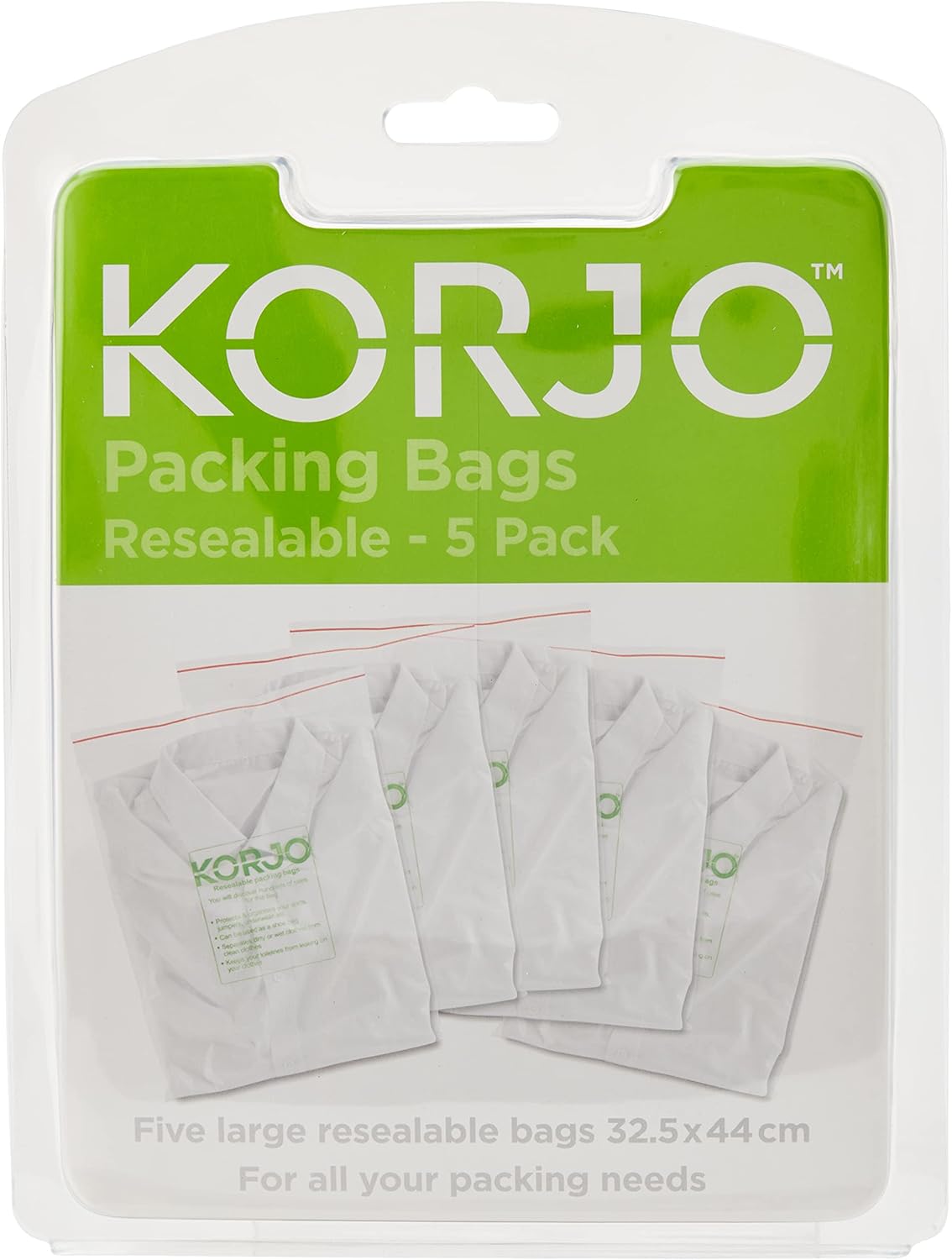 Korjo Packing Bags, for Travel, 5 Pack Clothing, Shoes & Accessories