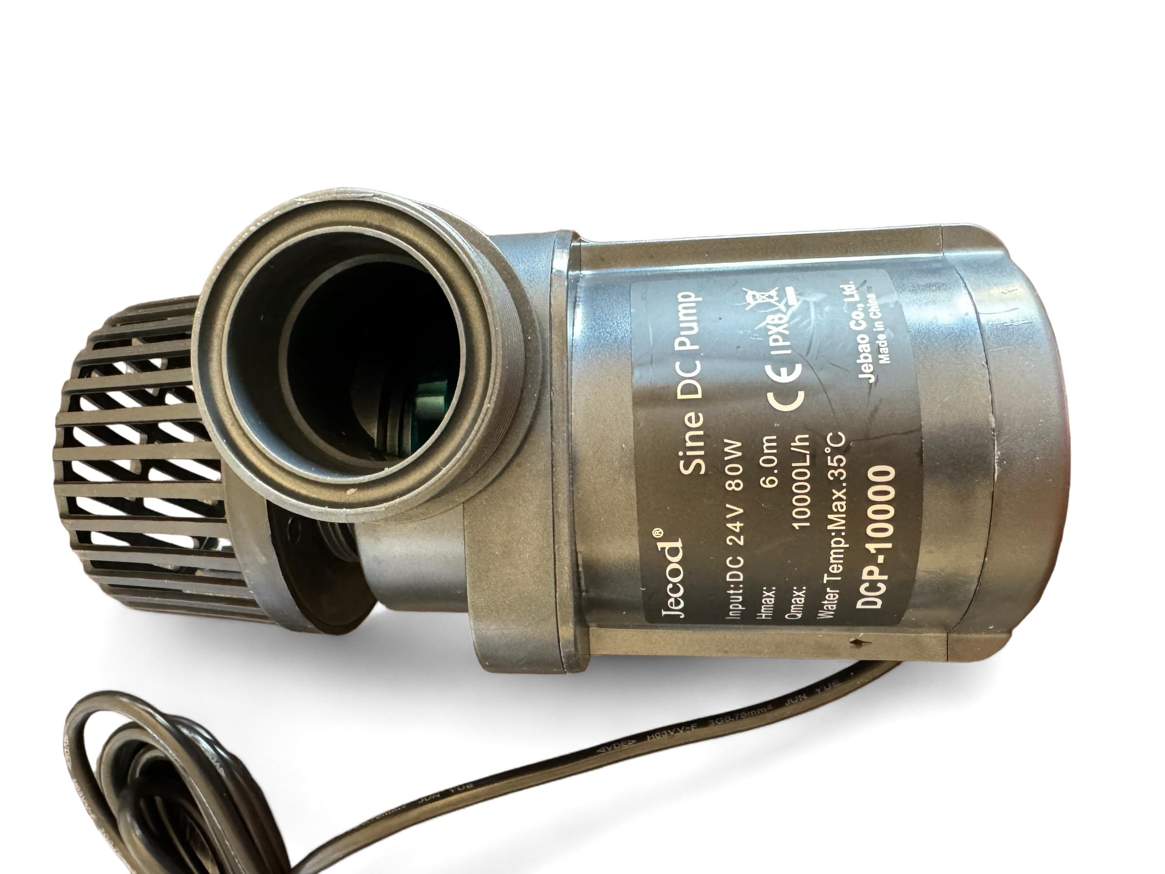 Bomba de circulación Jebao DCP-10000 – 10.000 L/h, 24 V 80 W, controlador digital, función Feed, silenciosa, acuario y estanque agua dulce/salada