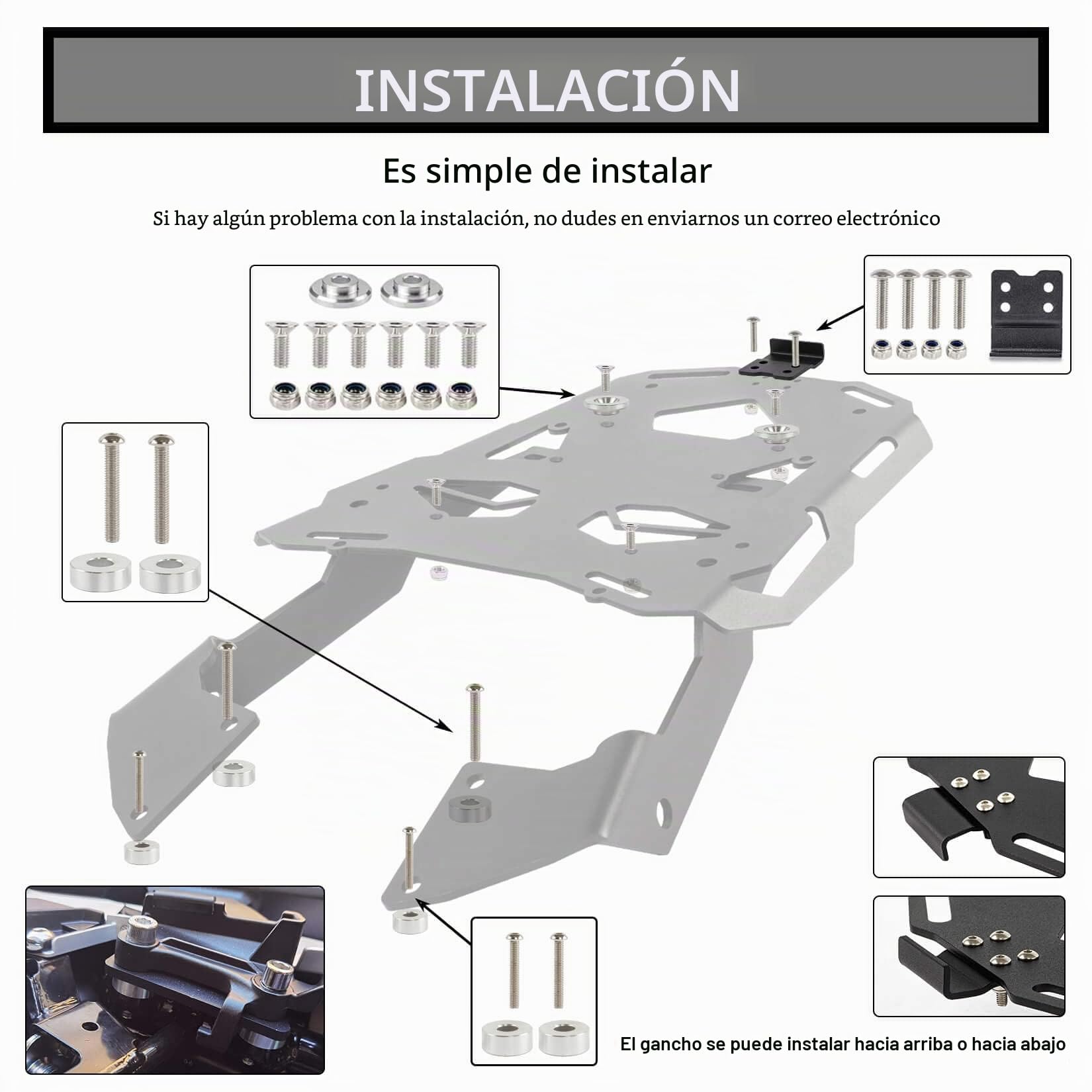 PSLER Accesorios de Motocicleta Portaequipajes Trasero para CB500X 2013-2023 y para CB400X 2021-2023 y para CB500F 2013-2018 y para NX400 NX500 2024