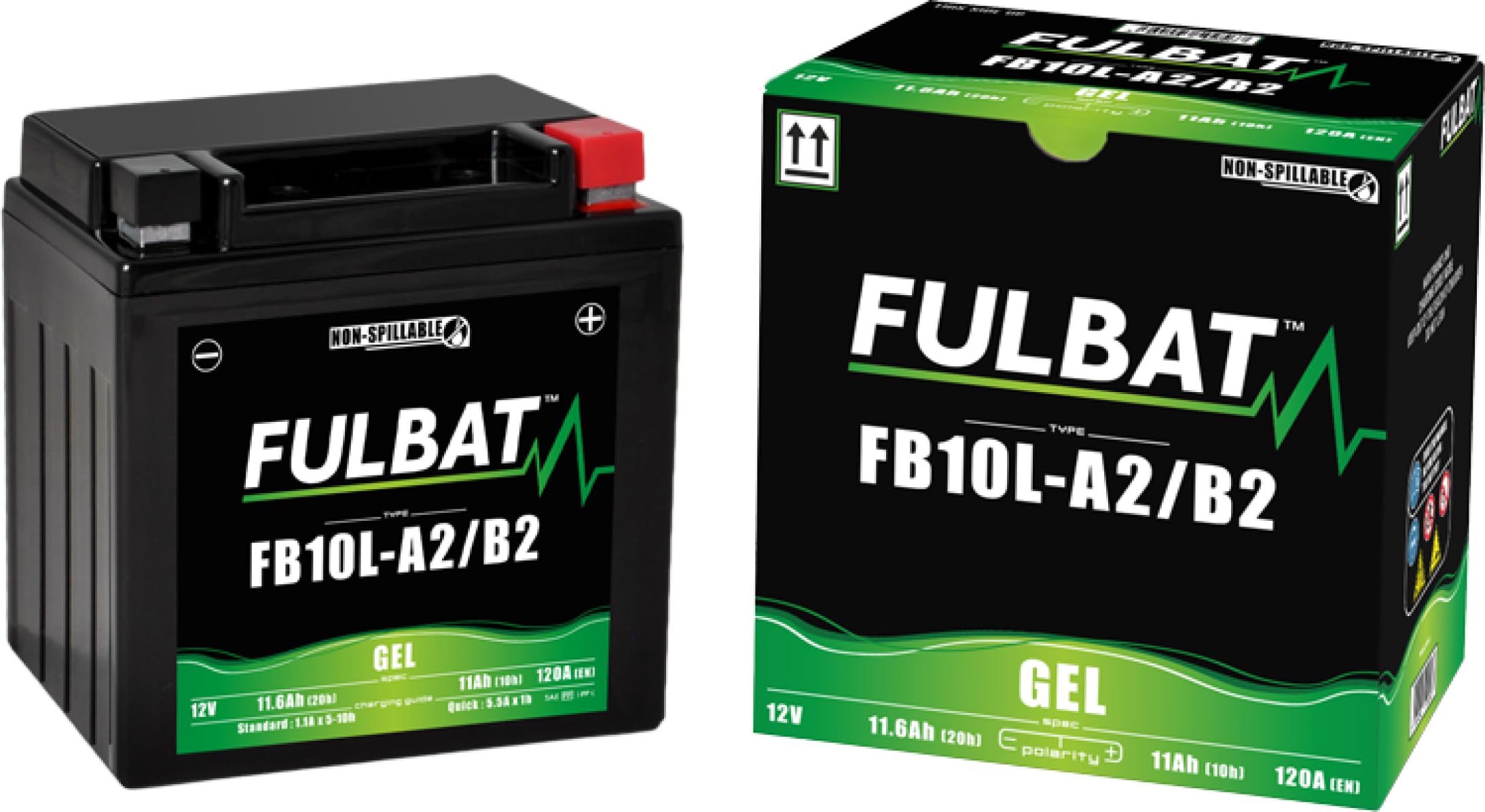 Fulbat - Batterie moto FULBAT FB10L-A2/B2 GEL / YB10L-A2/B2 SLA Etanche 11,6AH 120 AMPS