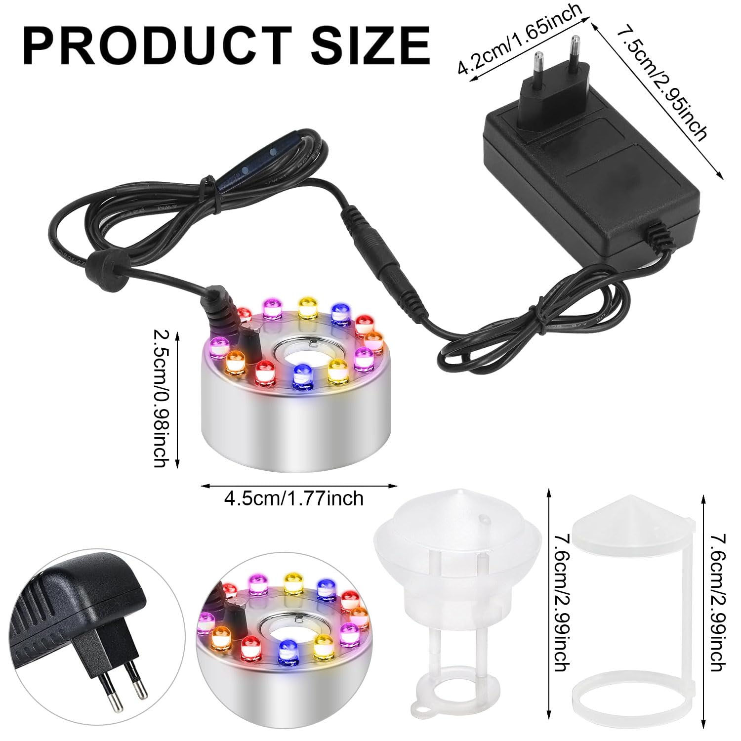 GOEDCH Nébuliseur à Ultrasons : Mini Machine à Fumée Avec 12