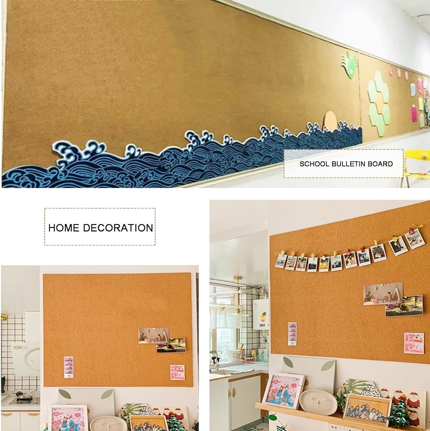 LNNW Rollo de tablero de corcho autoadhesivo, tablero de mensajes adecuado, manualidades DIY for tablón de anuncios, letrero de puerta, decoración de pared de suelo Para la Decoracion de la Oficina de