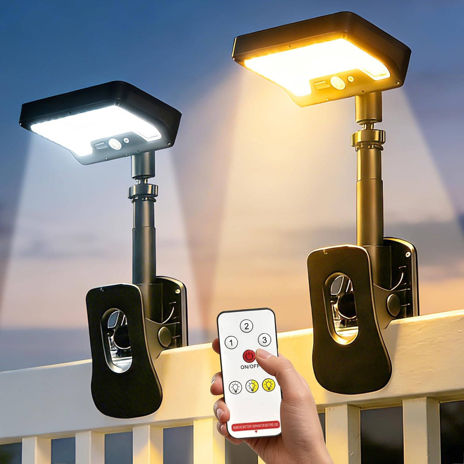 Clip On Solar Lights Outdoor Motion Sensor, 92 LED 600LM Security Light