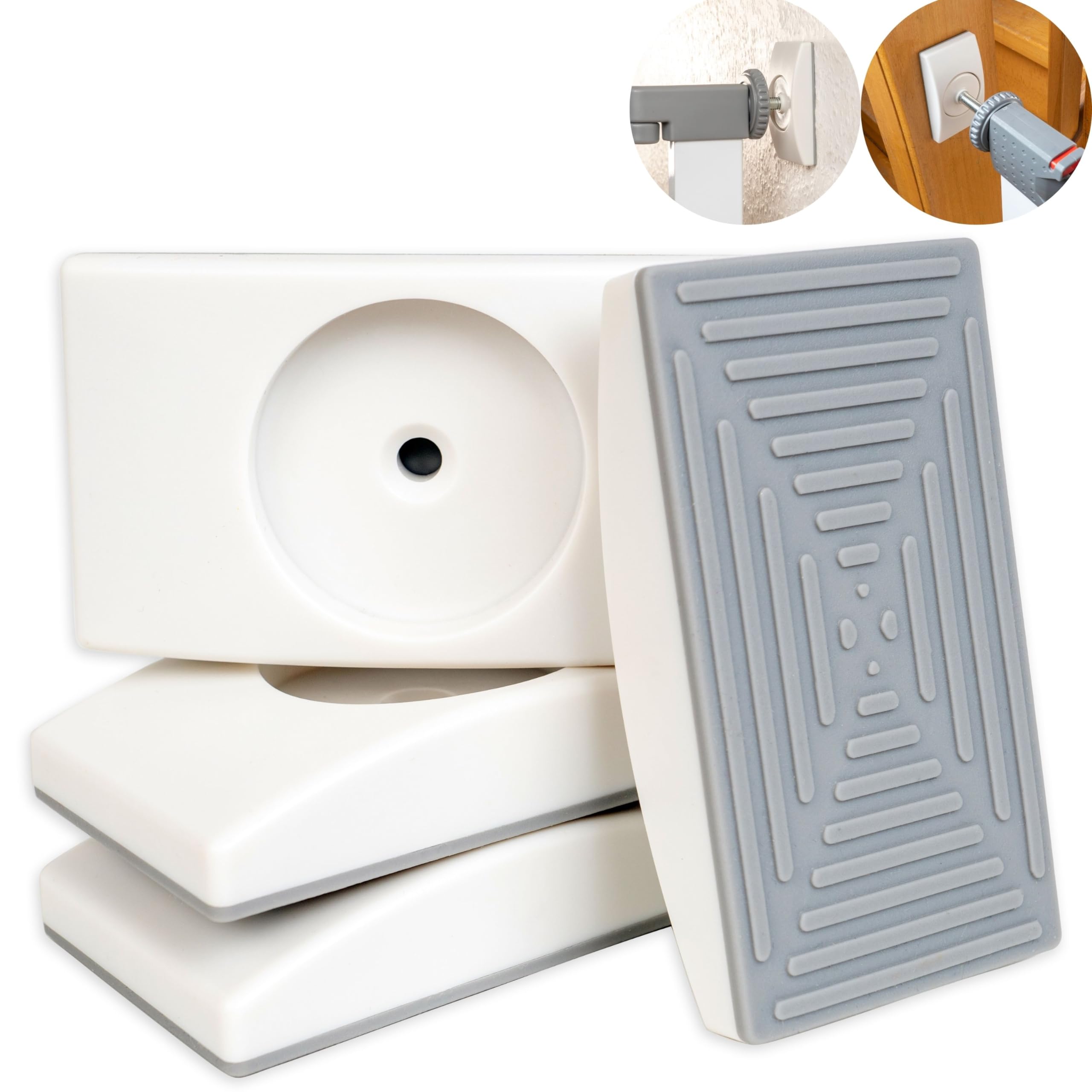 Stair Gate Wall Protector Pads, 4 pcs, White, for max. Ø 1.61" Pressure Screw Heads, Protect Walls and Doorways from Children and Pet Gates, Baby Gate Wall Protector, Children Anti Stain Guard Cups