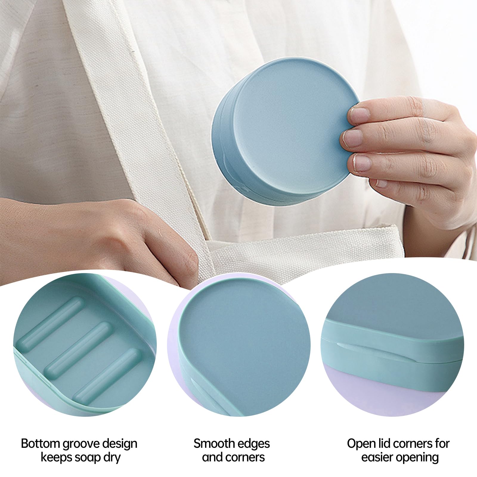 Lot De 2 Boîtes à Savon Solide Voyage - Rond Et Ovale - Plastique étanche, Avec Fond Surélevé - Pour Salle De Bain, Randonnée