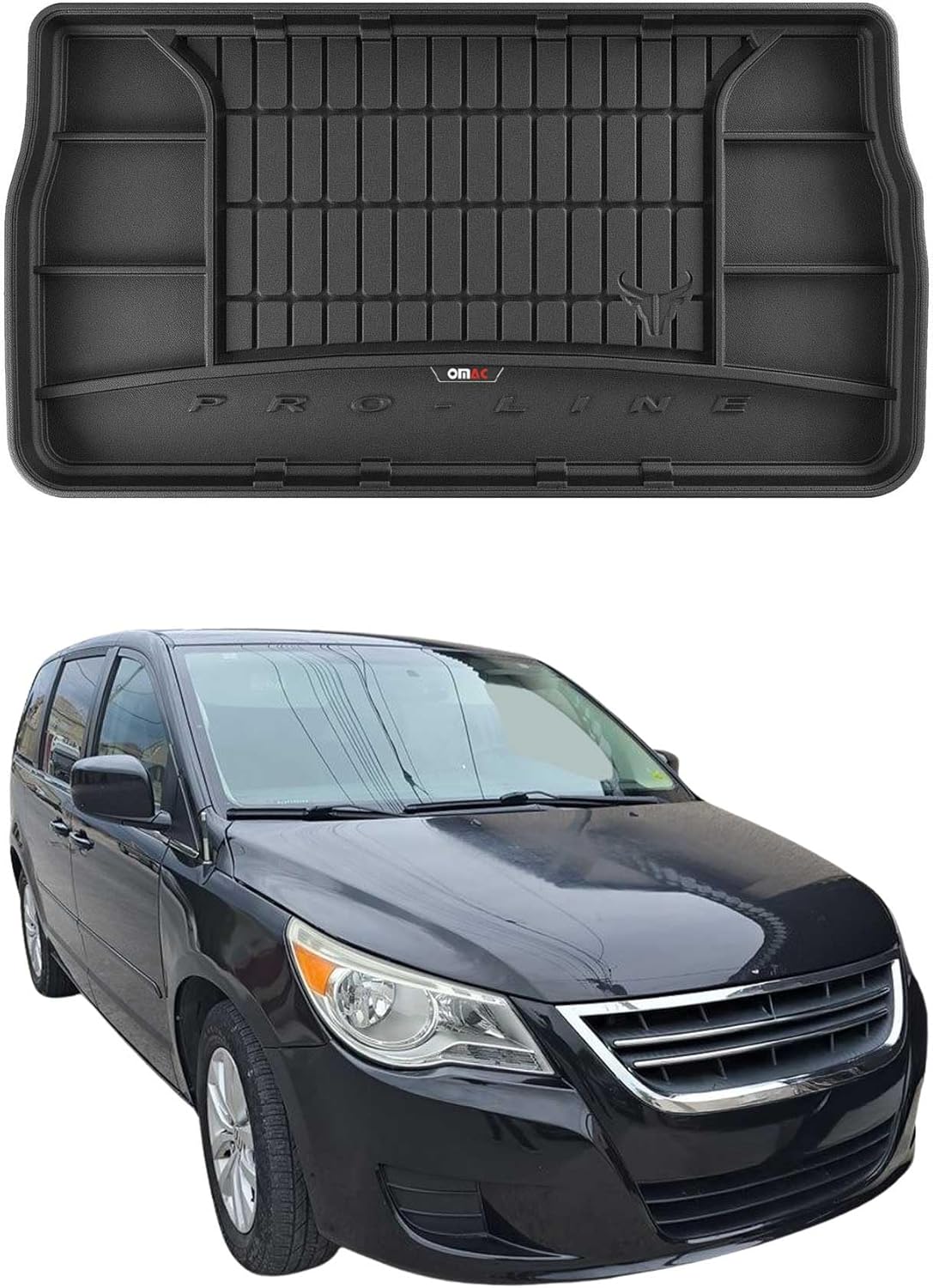 OMAC Premium Cargo Mats Liner for VW Routan 2009-2014 All-Weather Heavy Duty