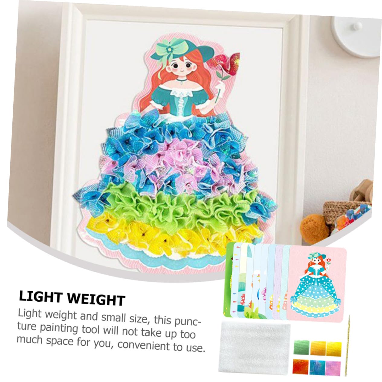SHINEOFI Kit Creativo per Ragazzo Ragazza di Pittura a Foratura Fai da Te Materiali in Cotone Perlato e Tessuto, Favorisce la Creatività e Abilità Manuali per Decorazioni Uniche