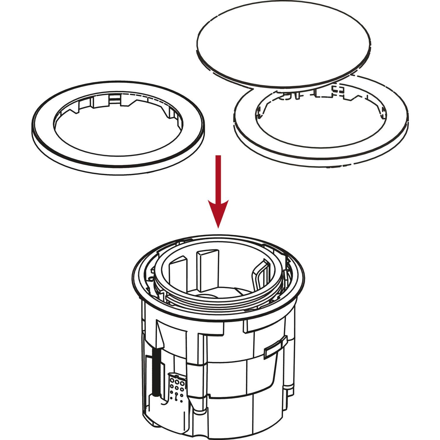 Evoline One - Presa da incasso con coperchio girevole, ø 59 mm, 230 V, plastica nera