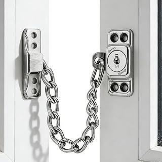 Fenstersicherung Kinder TüRkette, Kindersicherung Fenster Und TüRen Mit SchlüSsel, Edelstahl AbschließBar Kettenschloss Fensterschloss TüRschloss Sicherheitskette FüR Fensterschutz, InnentüRen TüRen