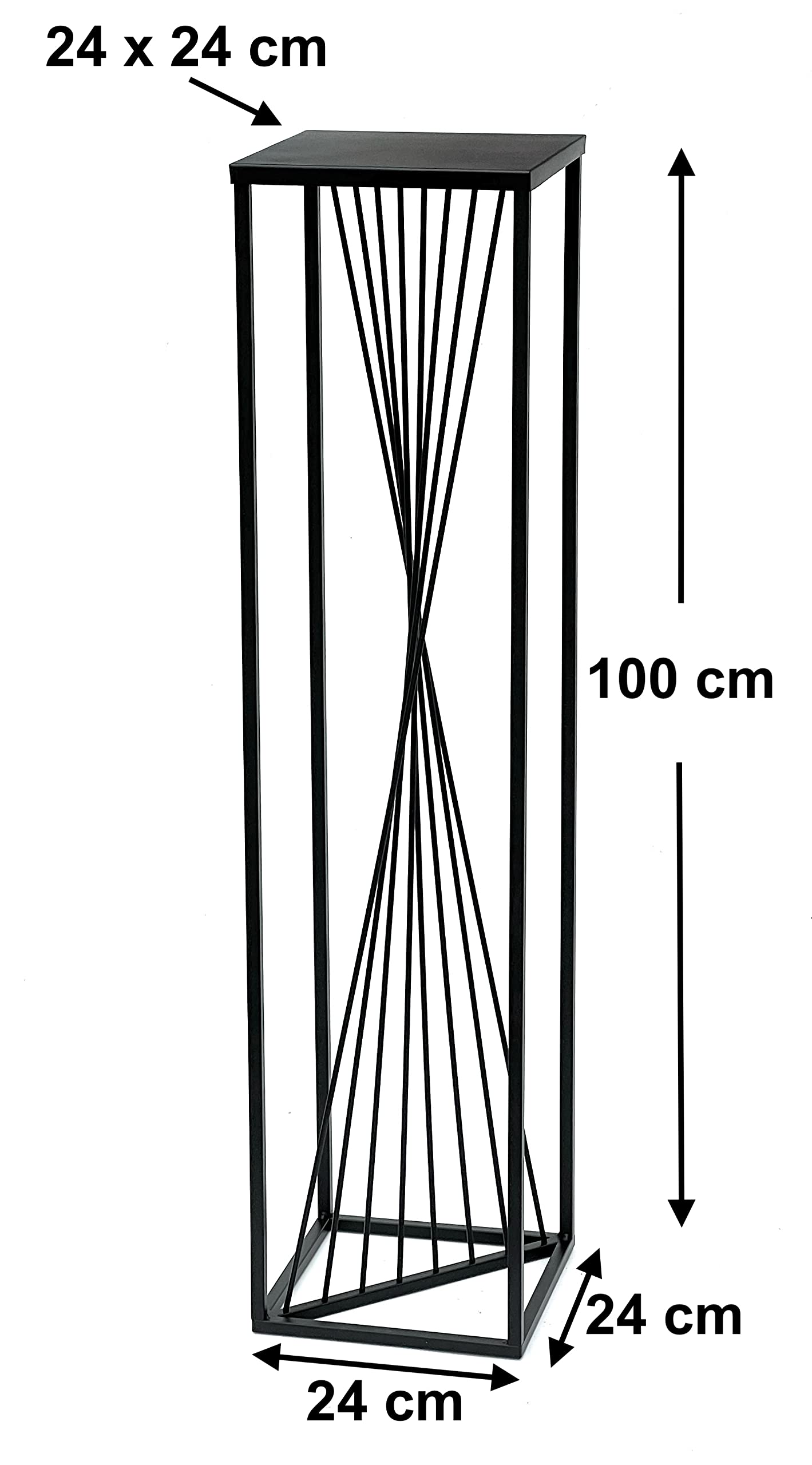 DanDiBo Sgabello per fiori in metallo, rettangolare, 70 – 100 cm, design moderno, base per piante (100 cm)