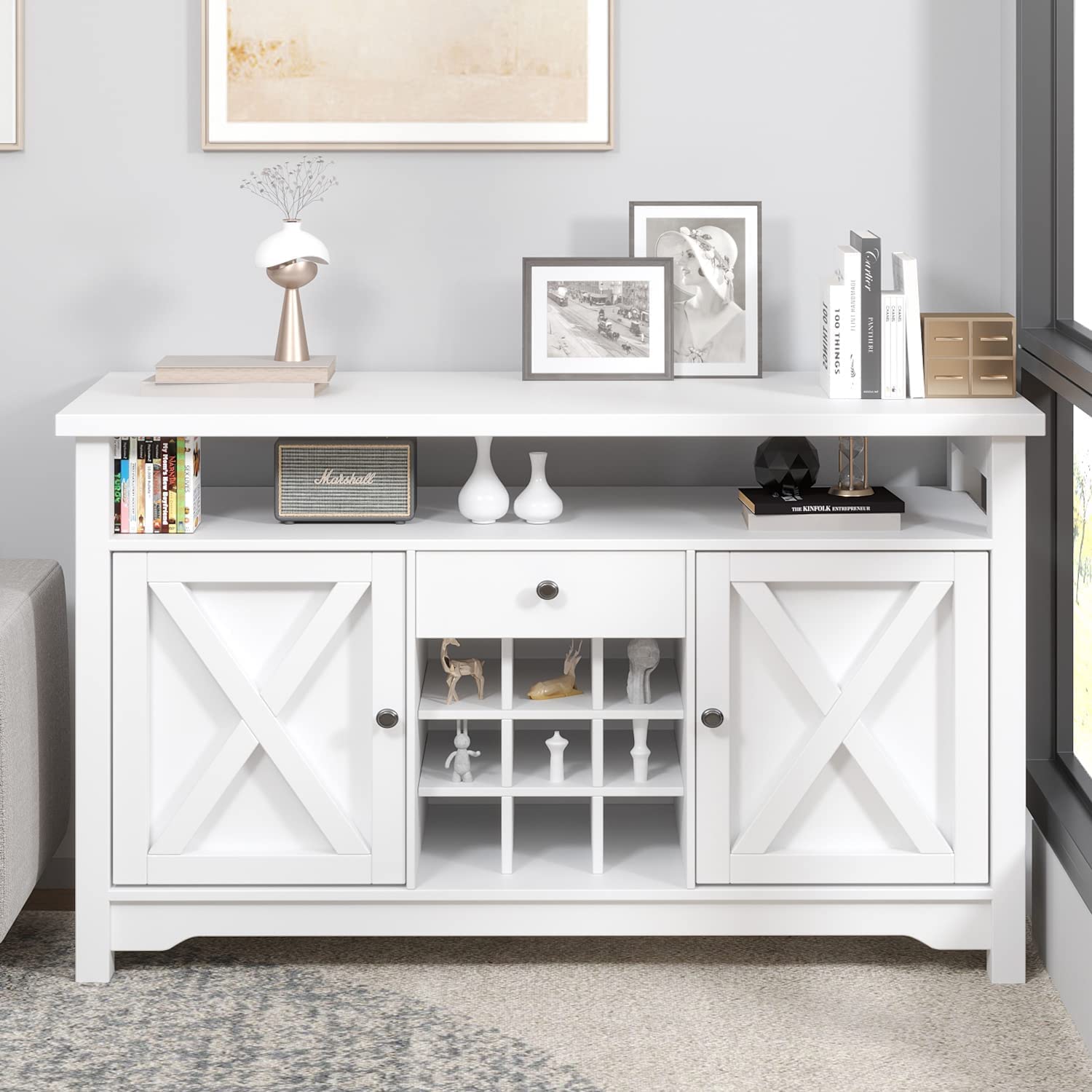 Buy Modern White Buffet 47” Kitchen Buffet Storage