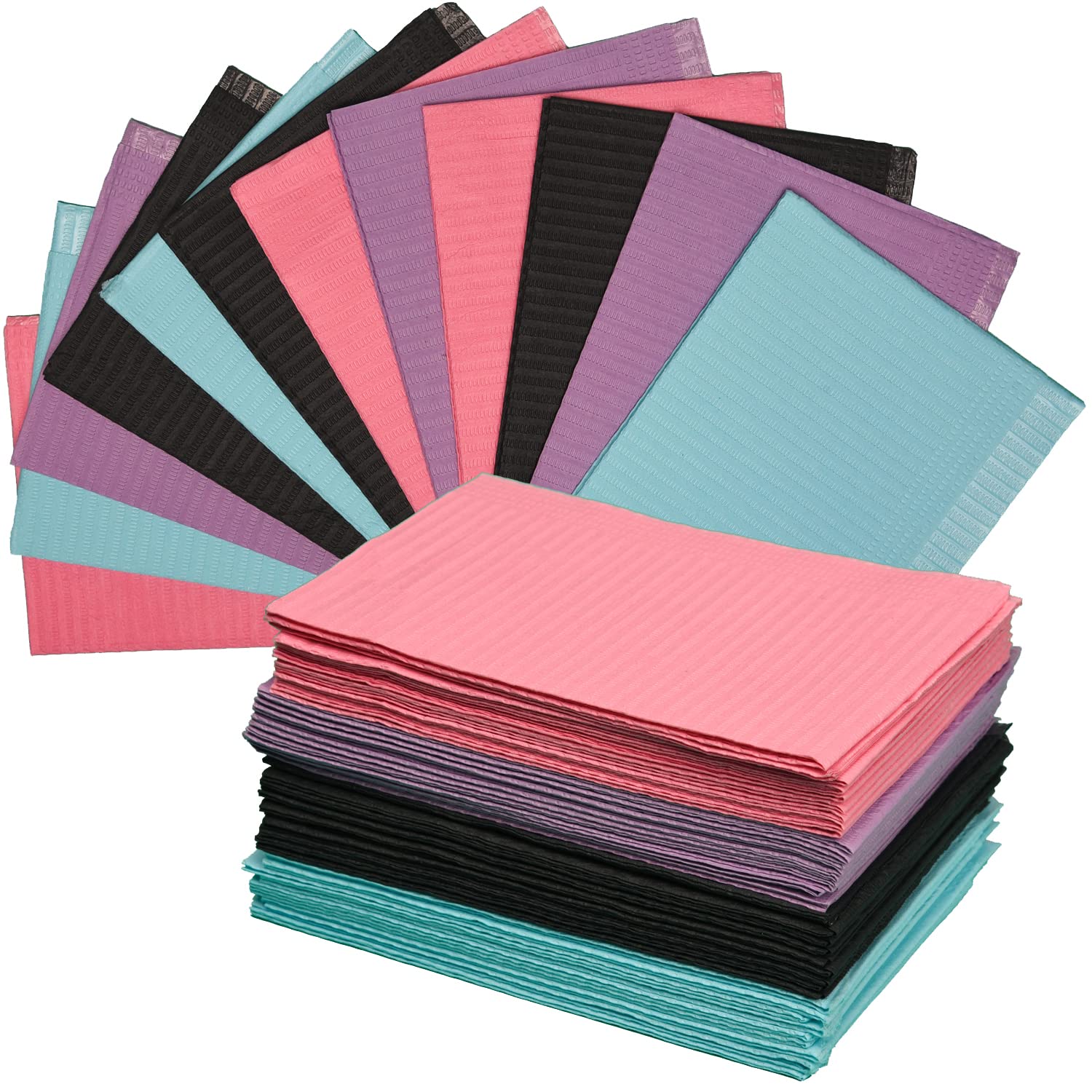 40 Pieces 4 Colors Disposable Dental Bibs Waterproof Patient Bibs Scarf Towel for Clinic Dentist