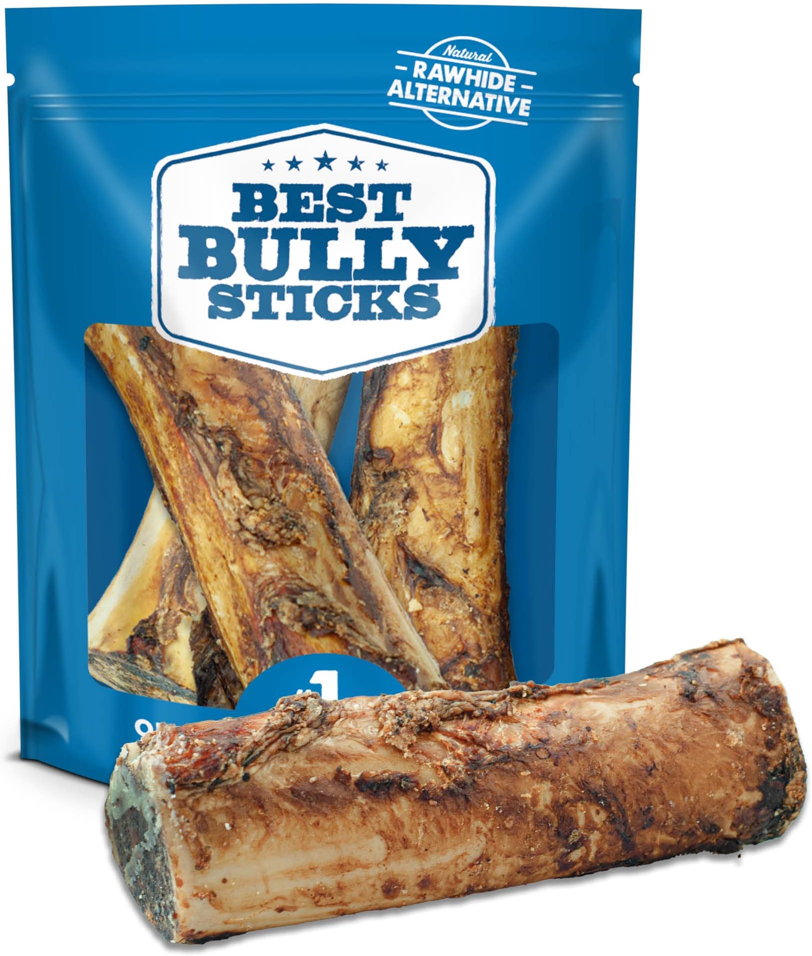 Best Bully Sticks Marrow Bones - 3 Count (Pack of 1) - USA Packed, Healthy Snack, Grass-Fed Beef, Long-Lasting, Great for Large Breeds
