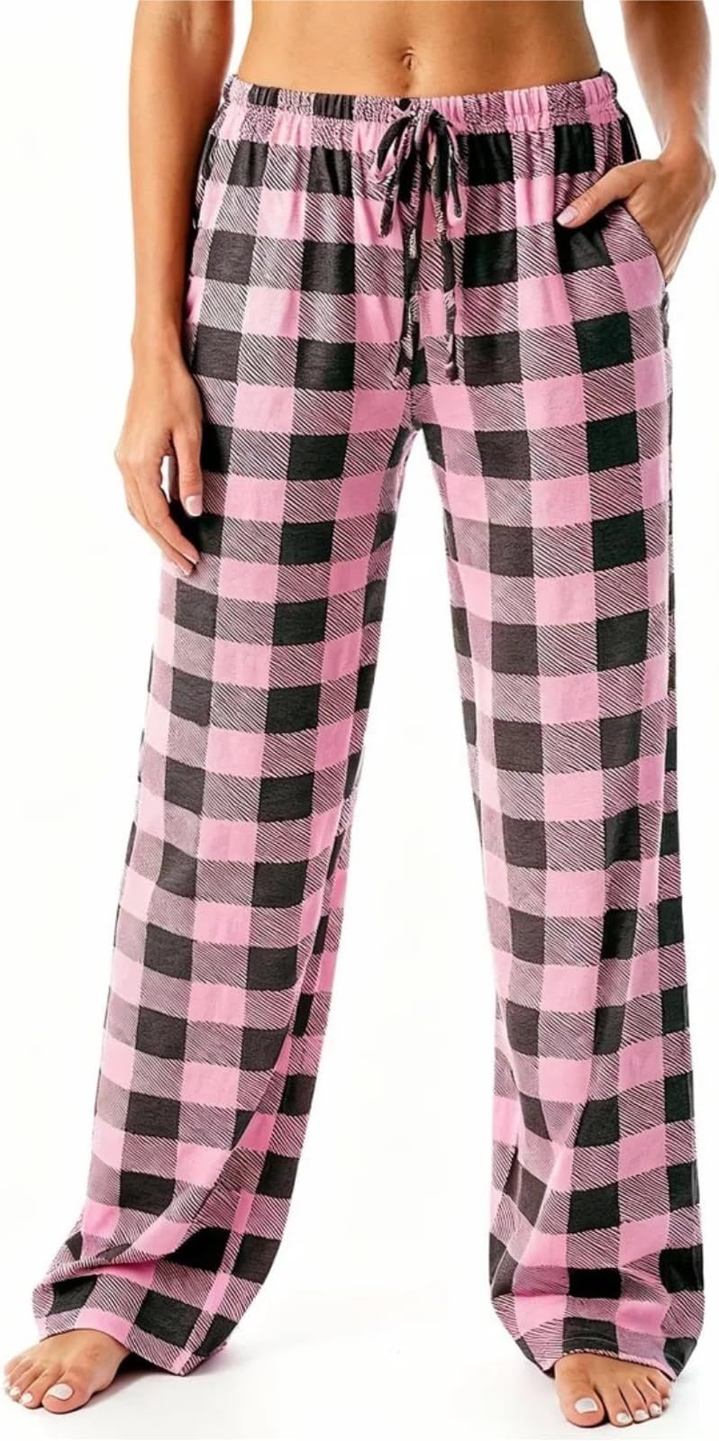 Women's Pajamas Pants Plaid Stretch Casual Loose Comfy Pants Sleep Bottom Lounge Cute Pajama Sleepwear