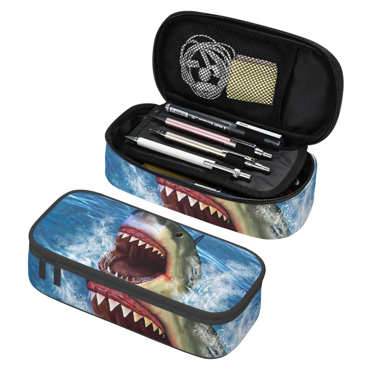 GVGOAGL Cool Shark Mouth Pencil Case Organizer Big Capacity Pencil Pouch Stationery With Zipper School Supplies Pencil Bag For Girls Boys Office, j56tsd