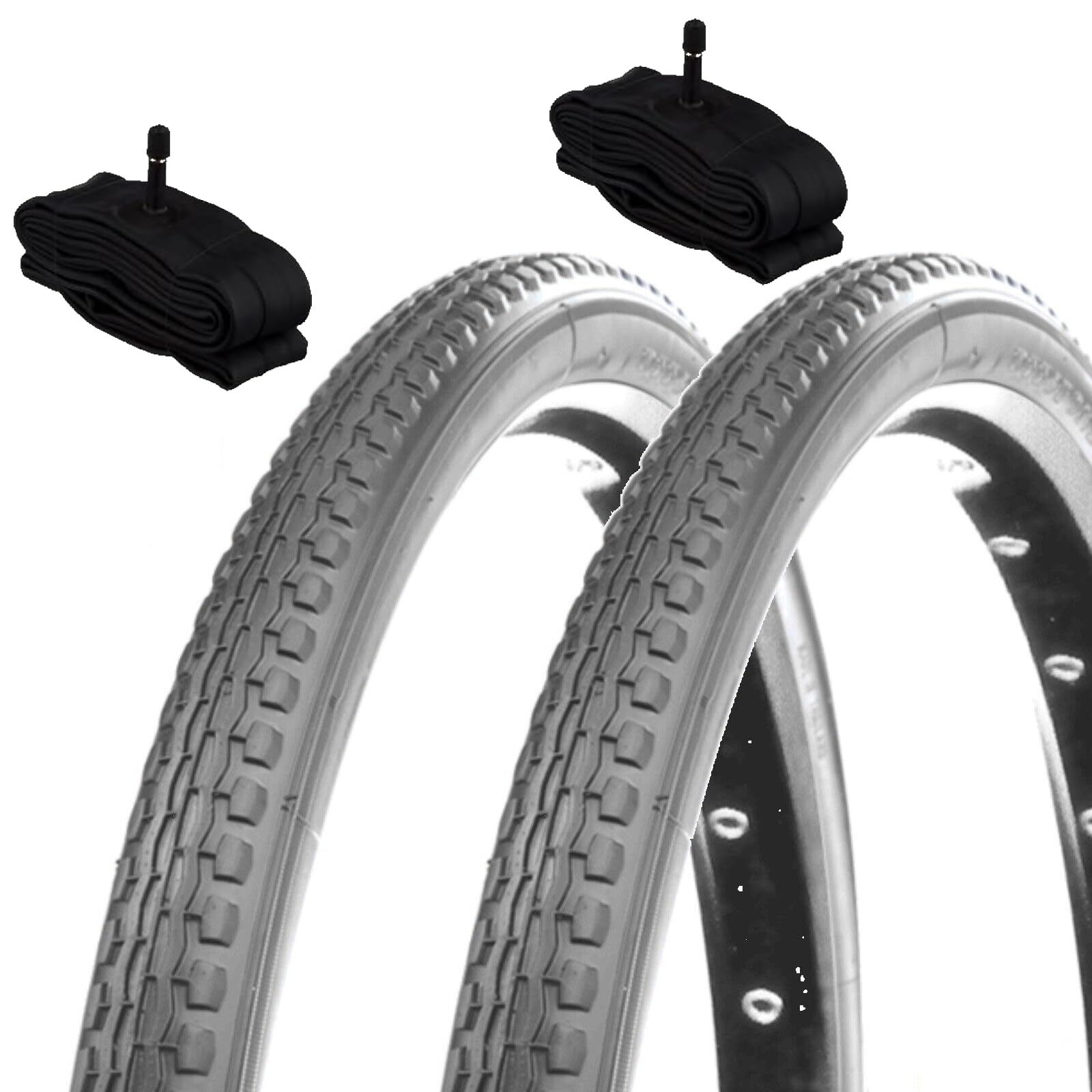 2 tyres 24 x 1 3/8 (37-540) + American valve chambers grey tyres covers wheelchair 24 inches