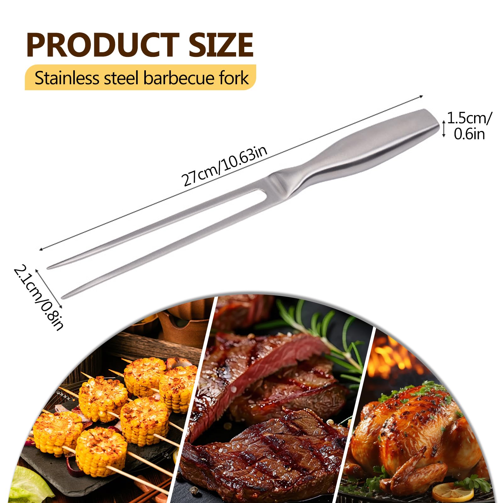 Tenedor de Carne, Tenedors de Trinchar Acero Inoxidable, Tenedors para Trinchars con Dos Dientes, Tenedores de Trinchar, Tenedor Trinchars Barbacoa, para Barbacoa al Aire Libre