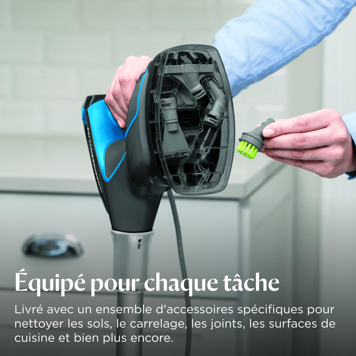 BISSELL PowerFresh Slim Steam, Nettoyeur vapeur 3 en 1, Passe du nettoyeur vapeur pour sols au nettoyeur vapeur portable, Nettoyeur portable léger et multi-usage, Access. inclus, 1600W, 4268N