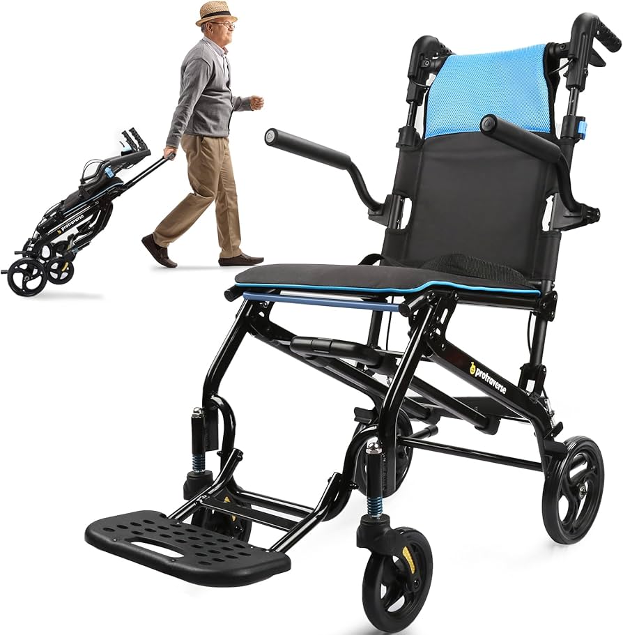 Amazon | ProTraverse 車椅子 軽量 コンパクトアルミ製 折り畳み 介助
