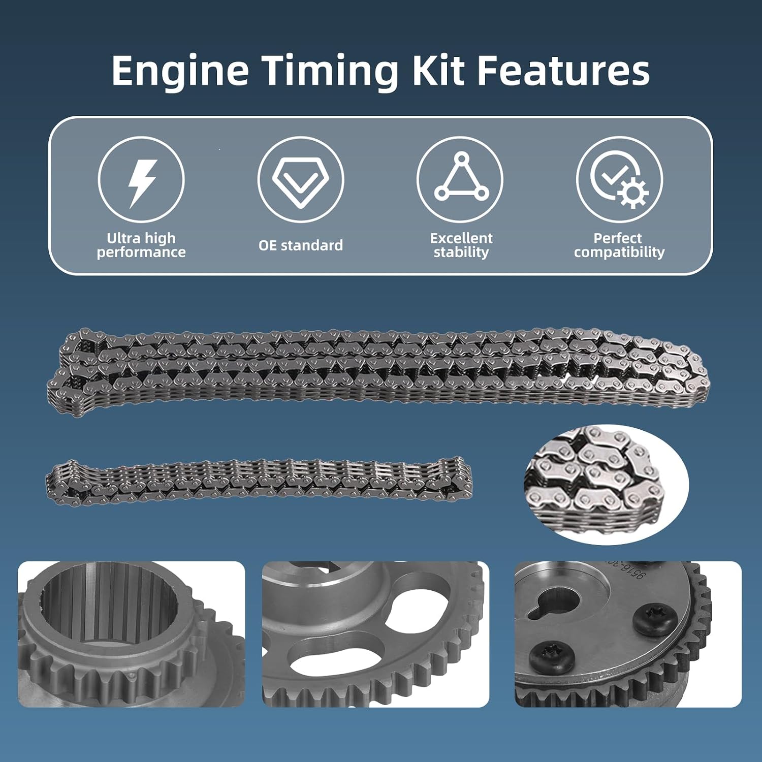 Engine Timing Chain Kit with Tensioner Camshaft Adjuster for 2008-2015 Honda Accord CR-V Civic Crosstour Acura ILX TSX 2.4 L 2354CC L4 DOHC # 14530-RAA-A01 14510-R40-A01