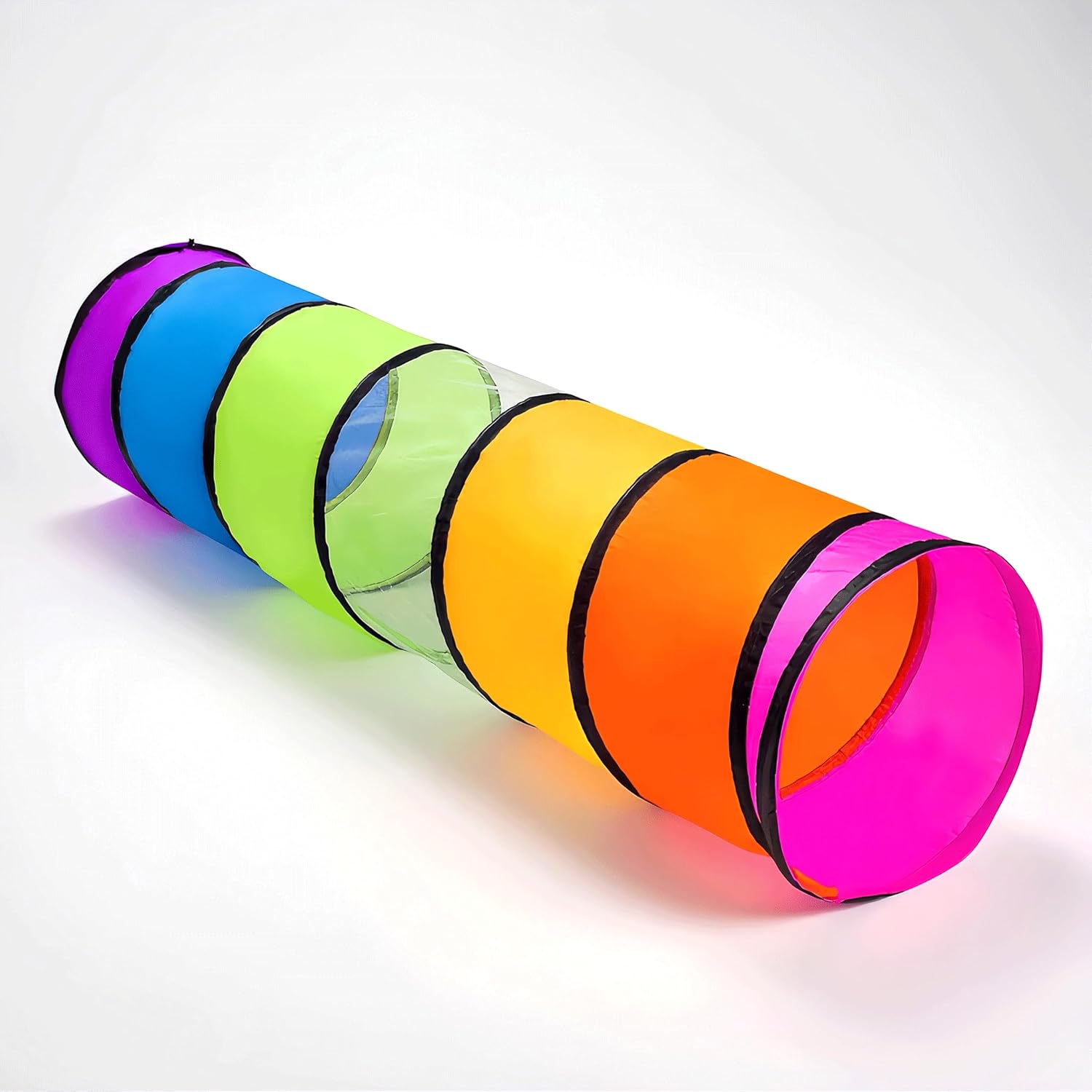 WESKMENS Kids Pop Up Crawl Tunnel Tent - Rainbow Colorful Play Tunnel for Toddlers, Babies & Pets, Indoor Outdoor Toys