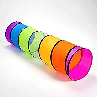 WESKMENS Kids Pop Up Crawl Tunnel Tent - Rainbow Colorful Play Tunnel for Toddlers, Babies & Pets, Indoor Outdoor Toys