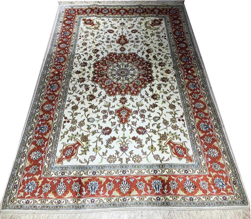 YAMEILEGEND YAMEI LEGEND4 ft x 6 ft Handmade Silk Oriental Design Rug for Study and Office Carpets