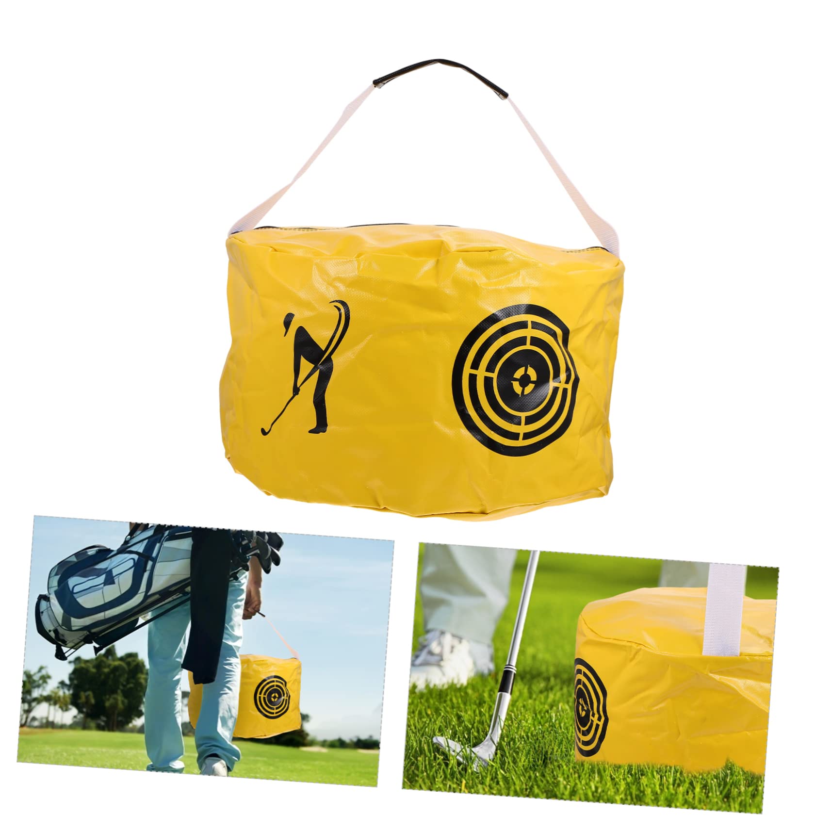 ibasenice Bolsa Precisión Amarillo Entrenamiento de Swing en de Golf, PVC Ayuda de Práctica Segura Mejorar la Impacto para Casa Aire Libre