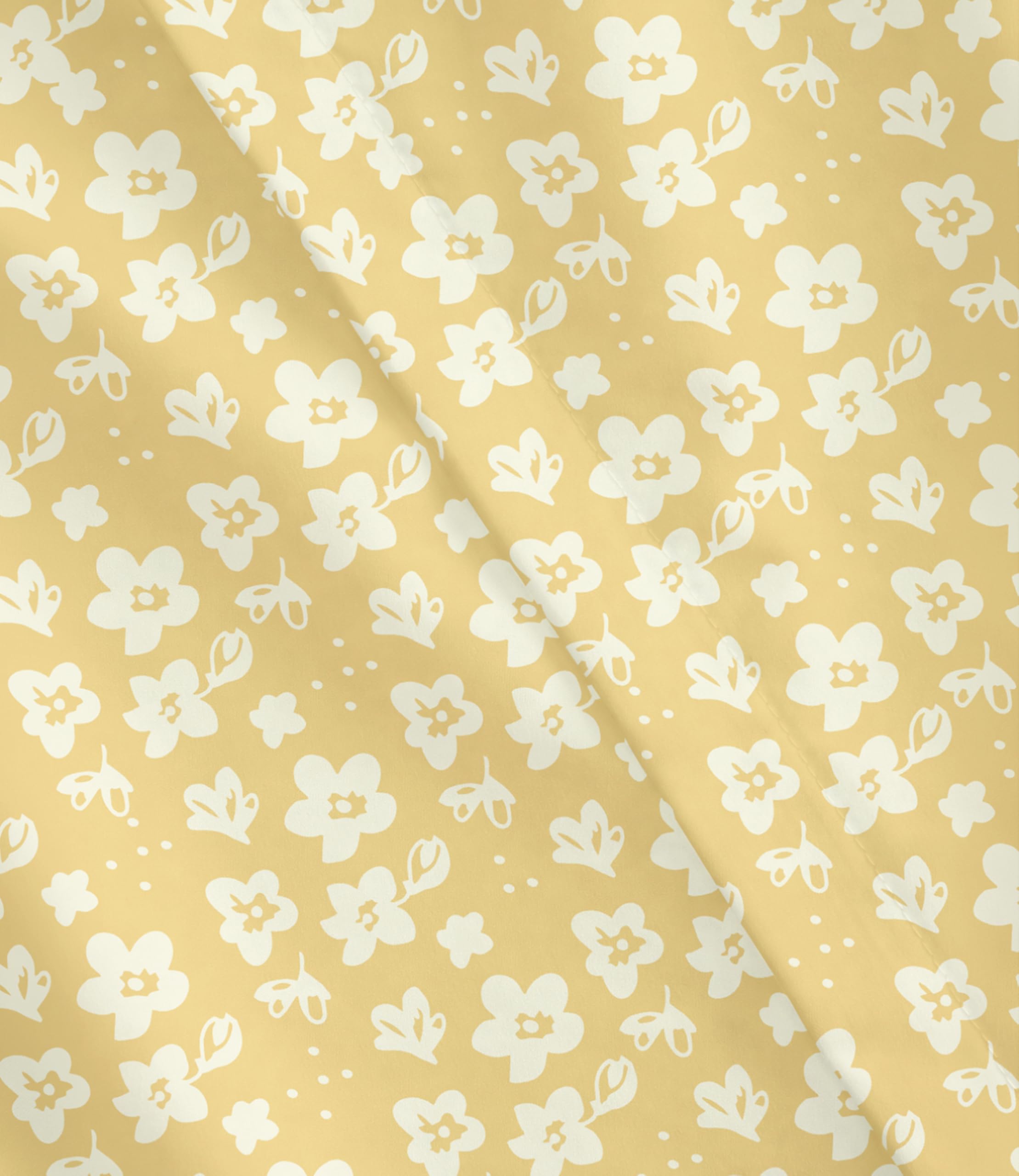 duvet cover king size set - extra soft floral duvet cover 104 x 90 with 2 pillow shams - comfy, breathable floral bedding set - hotel luxury & fade free with zipper closures and ties - yellow meadow