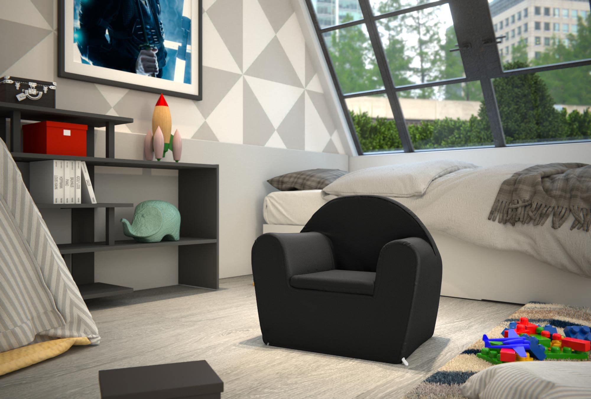 your surprise Fauteuil pour Enfant personnalisé - Fauteuil personnalisé avec prénom, en Coton; Convient aux Enfants de 1 à 4 Ans (Gris)