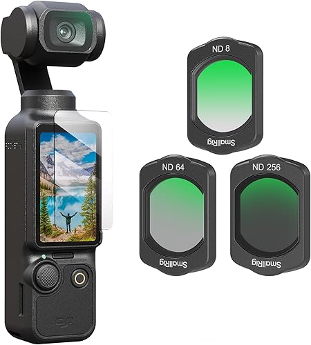 SMALLRIG Juego de filtros magnéticos ND para DJI Osmo Pocket 3, incluye filtro multicapa ND8, ND64, ND256 y protector de pantalla, accesorios para